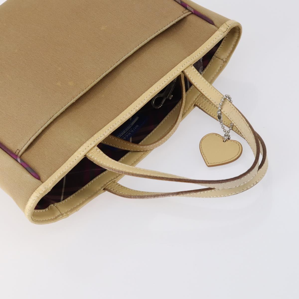 BURBERRY Nova Check Black Blue Label Bag Nylon Canvas 3Set Brown Auth ti3481