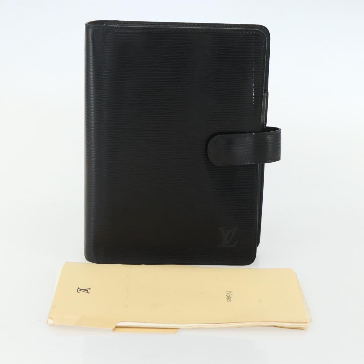 LOUIS VUITTON Epi Agenda MM Day Planner Cover Black R20042 LV Auth ti3482