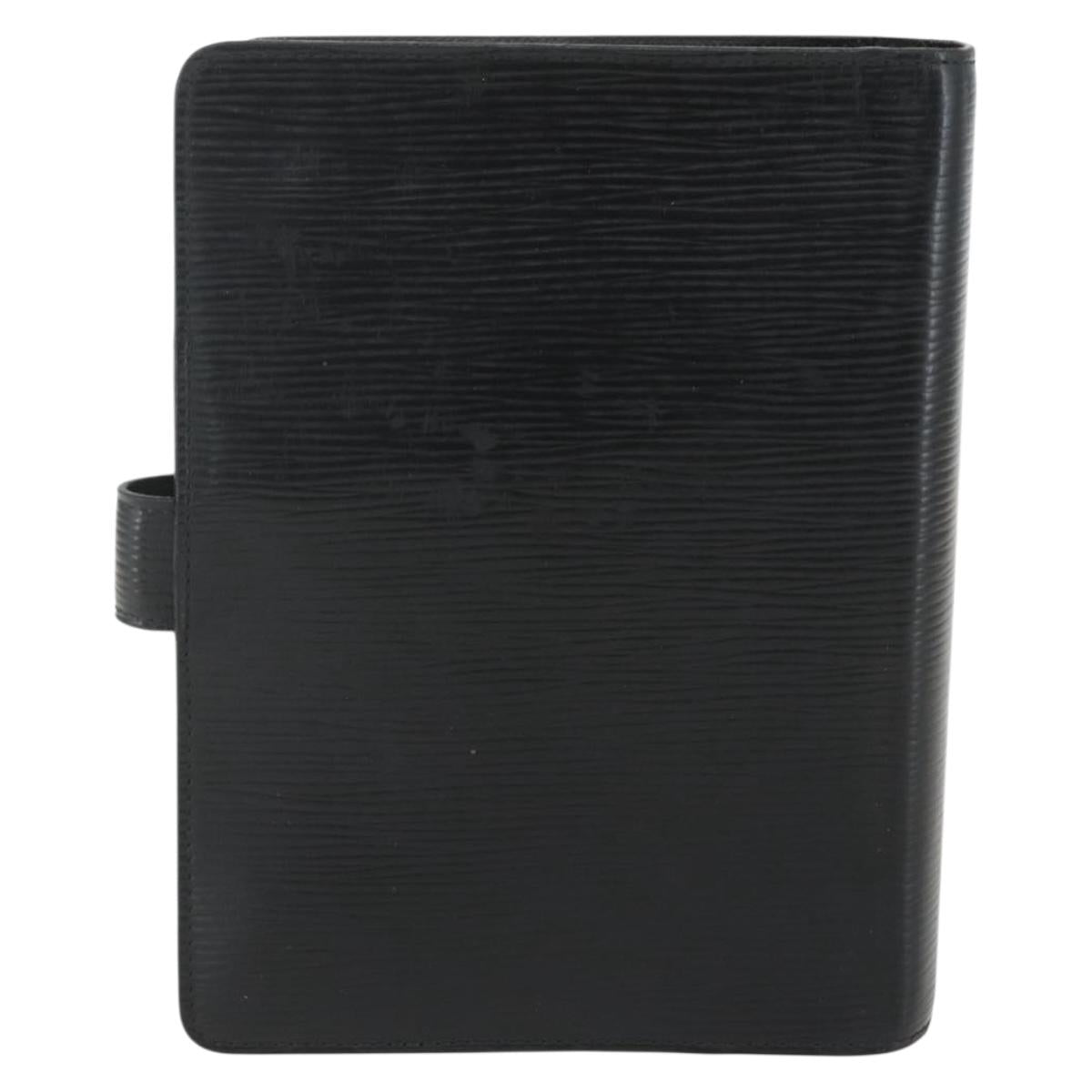 LOUIS VUITTON Epi Agenda MM Day Planner Cover Black R20042 LV Auth ti3482