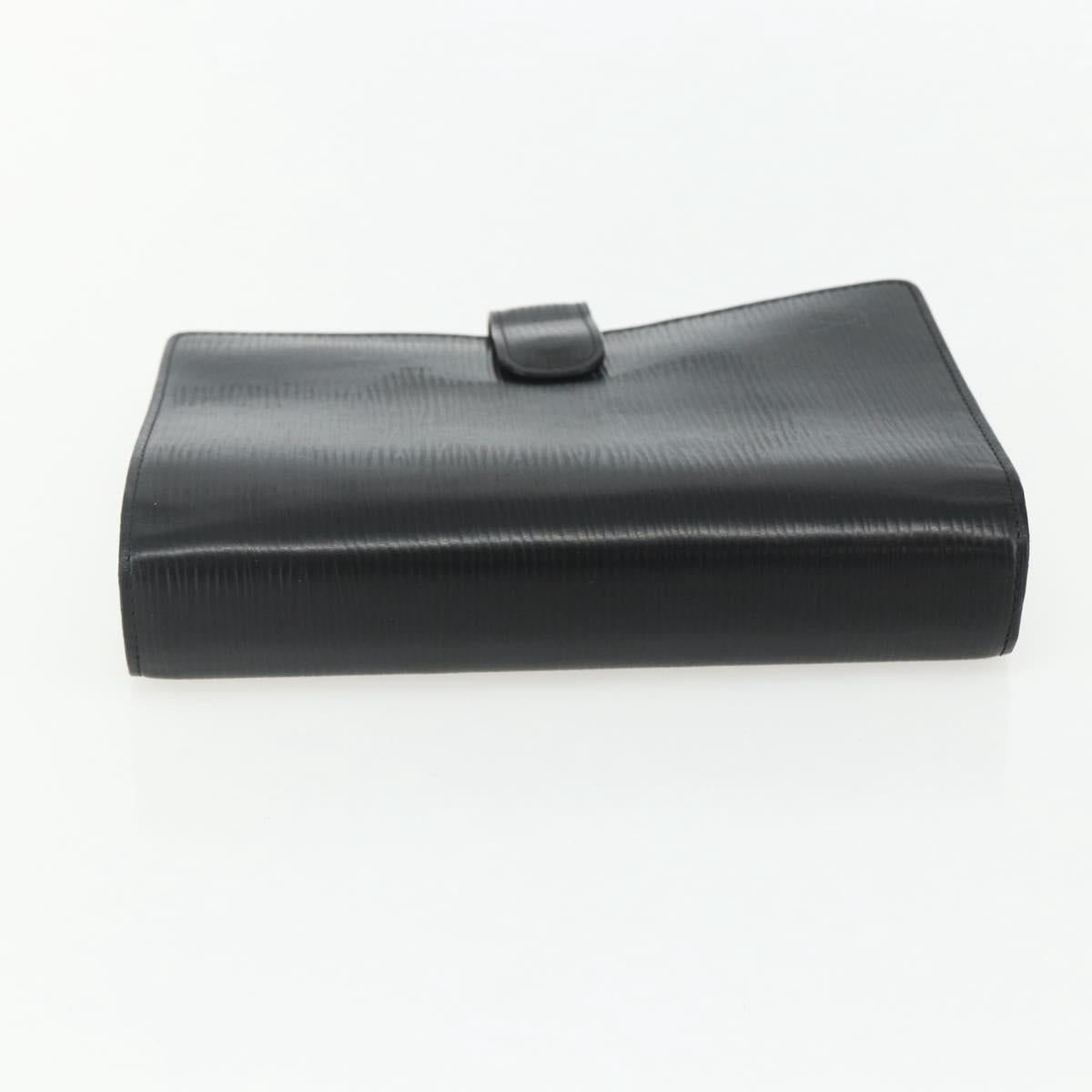 LOUIS VUITTON Epi Agenda MM Day Planner Cover Black R20042 LV Auth ti3482