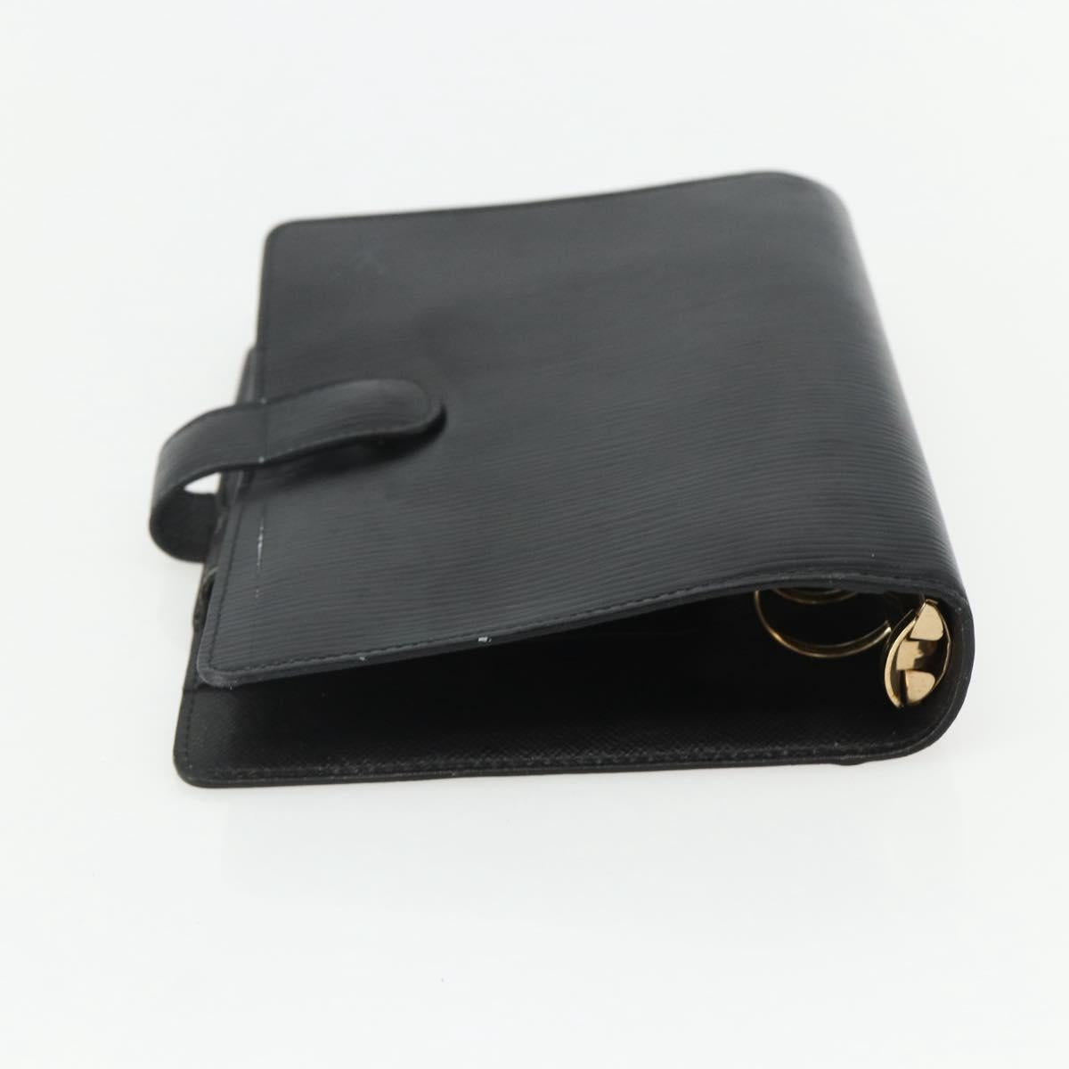LOUIS VUITTON Epi Agenda MM Day Planner Cover Black R20042 LV Auth ti3482