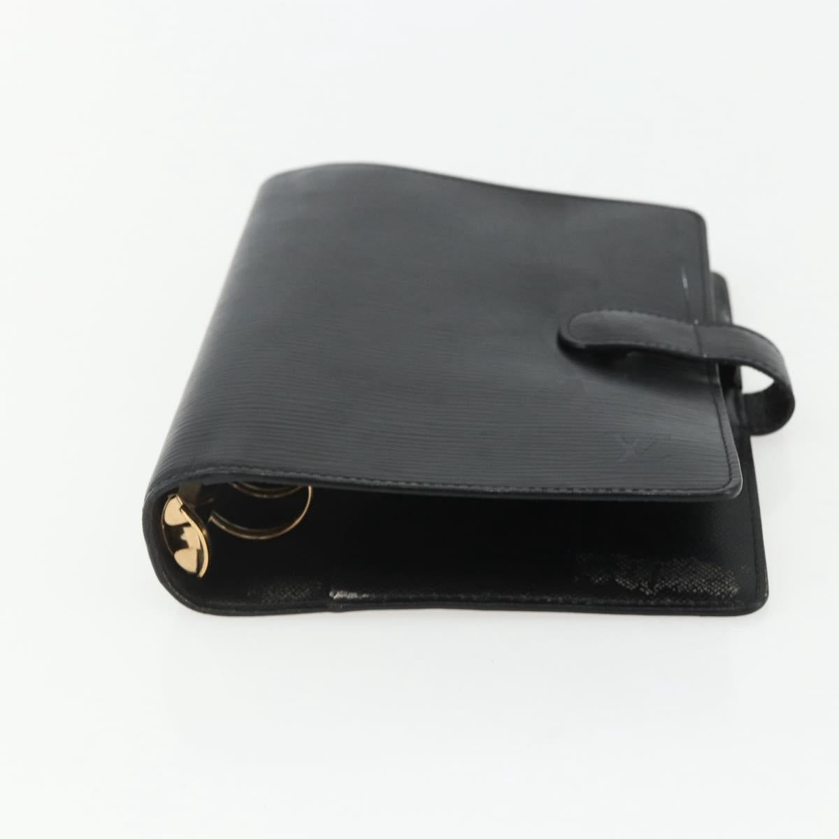 LOUIS VUITTON Epi Agenda MM Day Planner Cover Black R20042 LV Auth ti3482