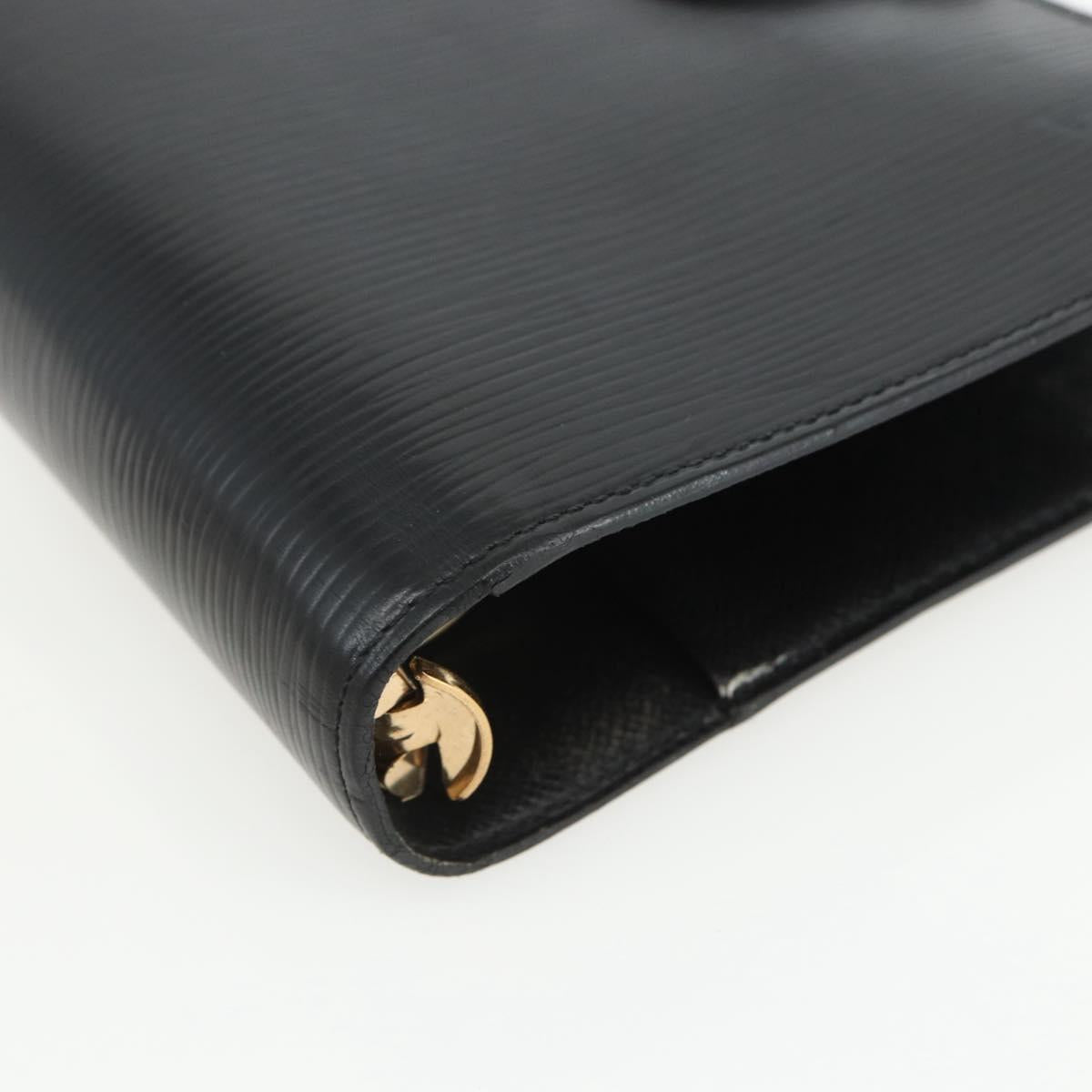 LOUIS VUITTON Epi Agenda MM Day Planner Cover Black R20042 LV Auth ti3482