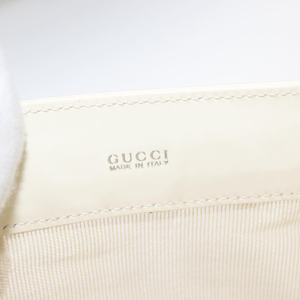 GUCCI Mesh Tote Bag Leather Vinyl Beige Silver 002 1705 0405 Auth ti3484