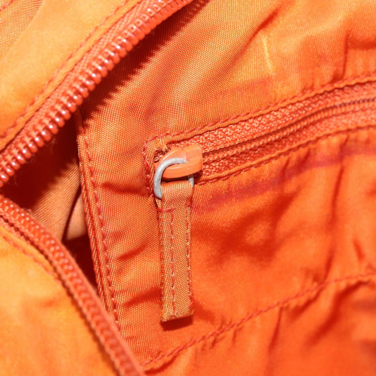 PRADA Hand Bag Nylon Orange Silver Auth ti3486