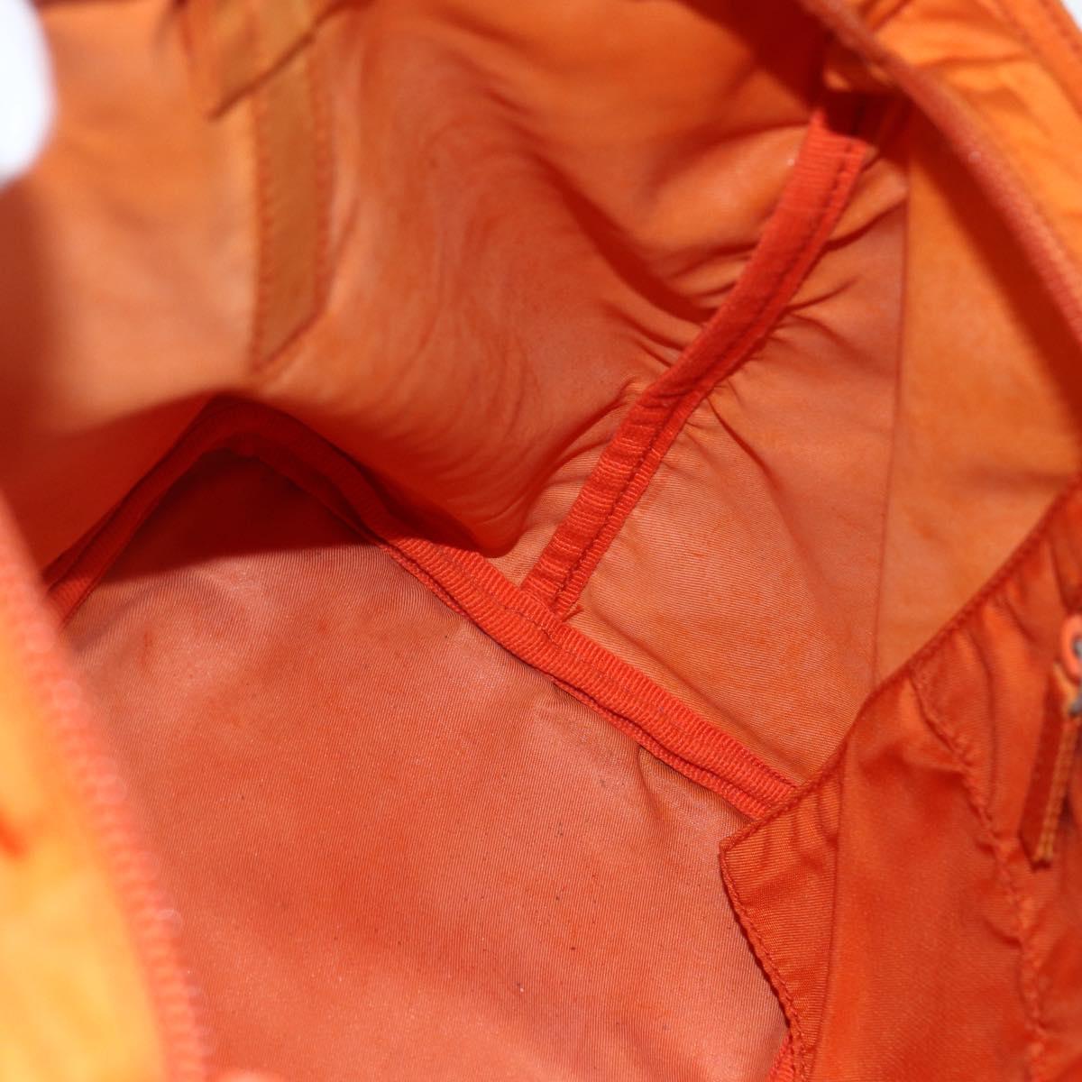 PRADA Hand Bag Nylon Orange Silver Auth ti3486