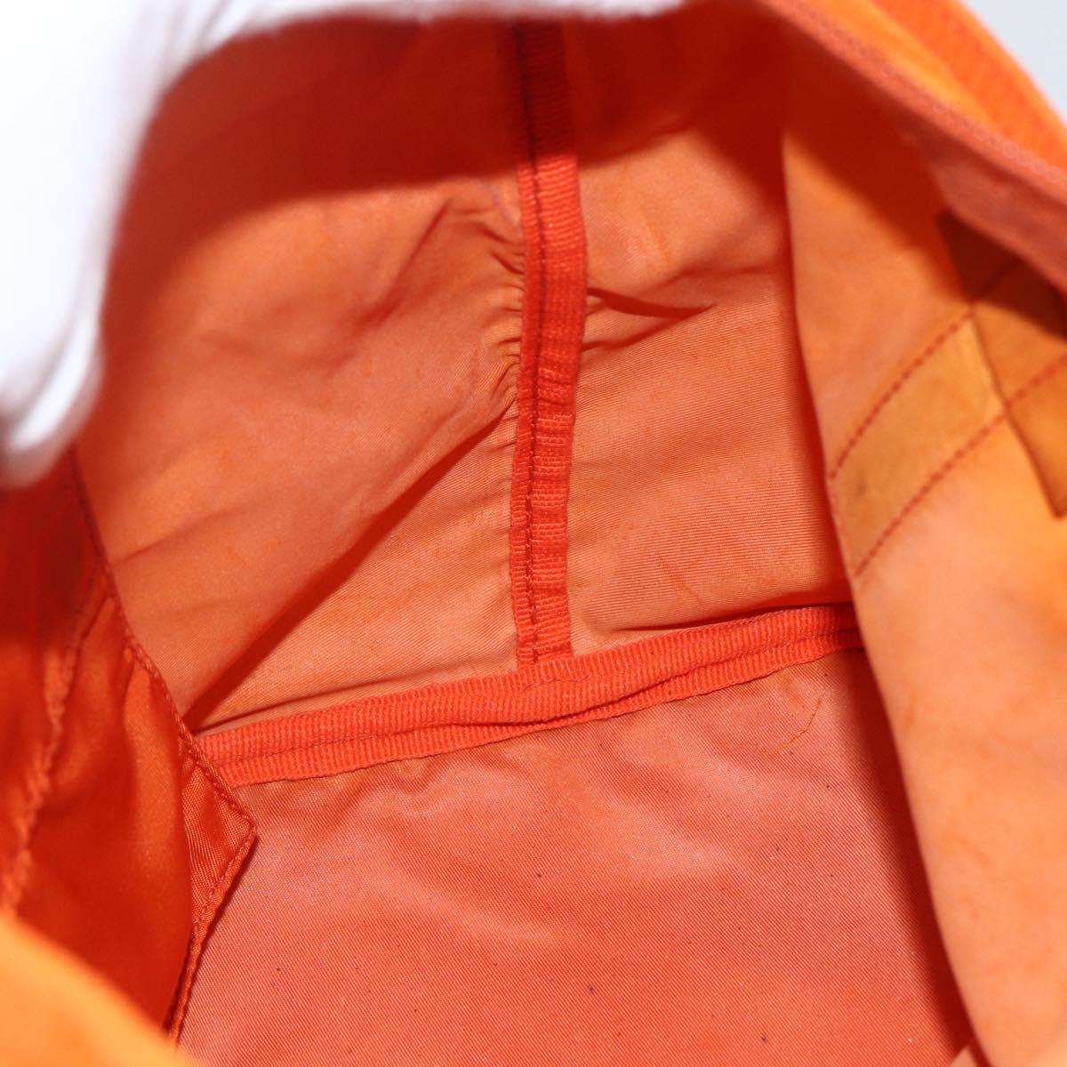 PRADA Hand Bag Nylon Orange Silver Auth ti3486