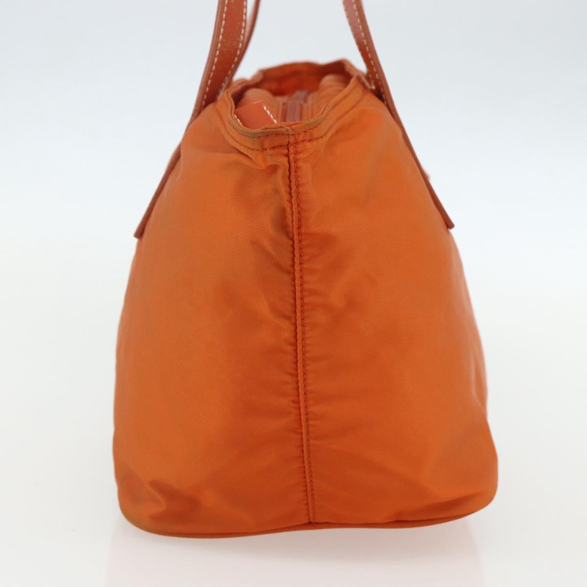 PRADA Hand Bag Nylon Orange Silver Auth ti3486