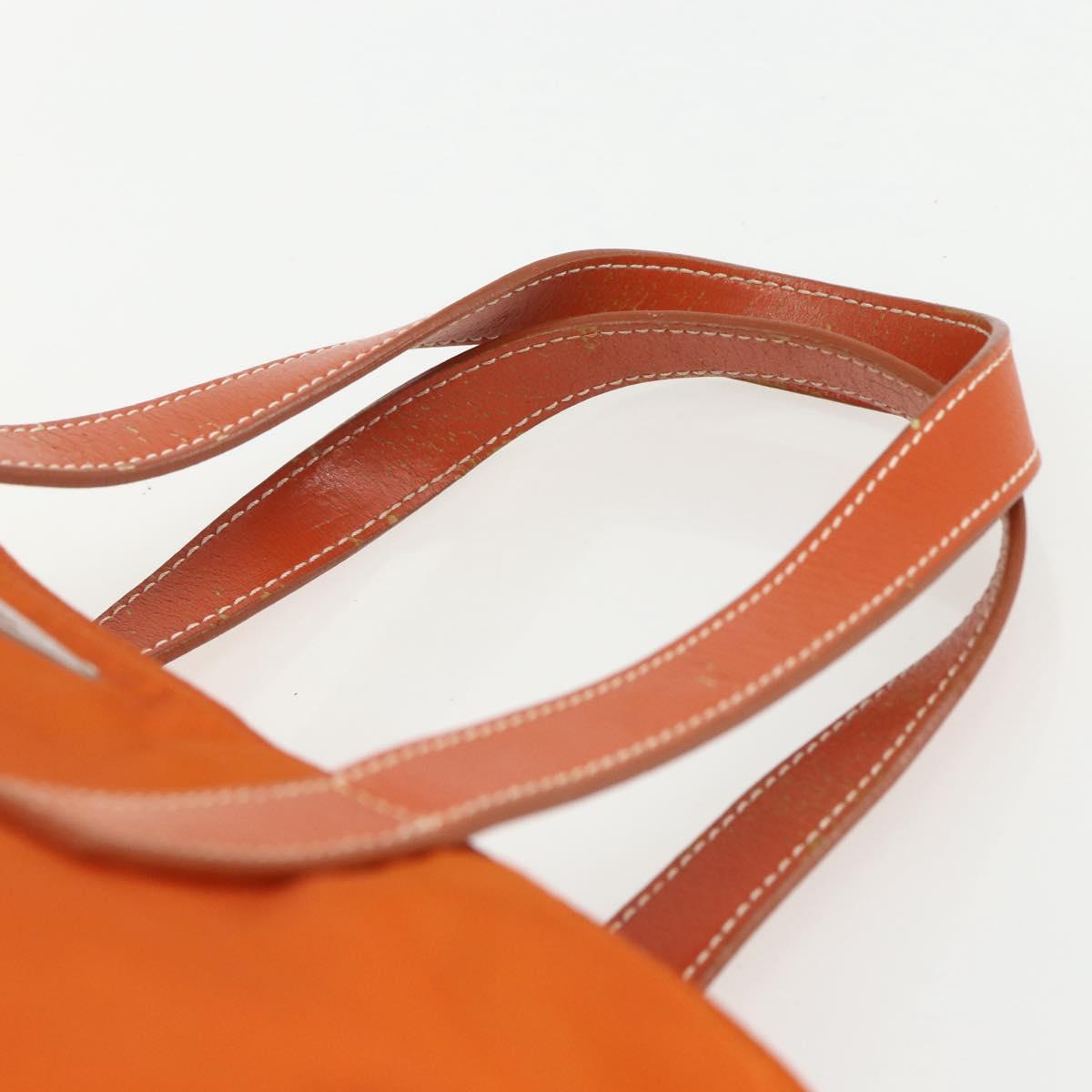 PRADA Hand Bag Nylon Orange Silver Auth ti3486