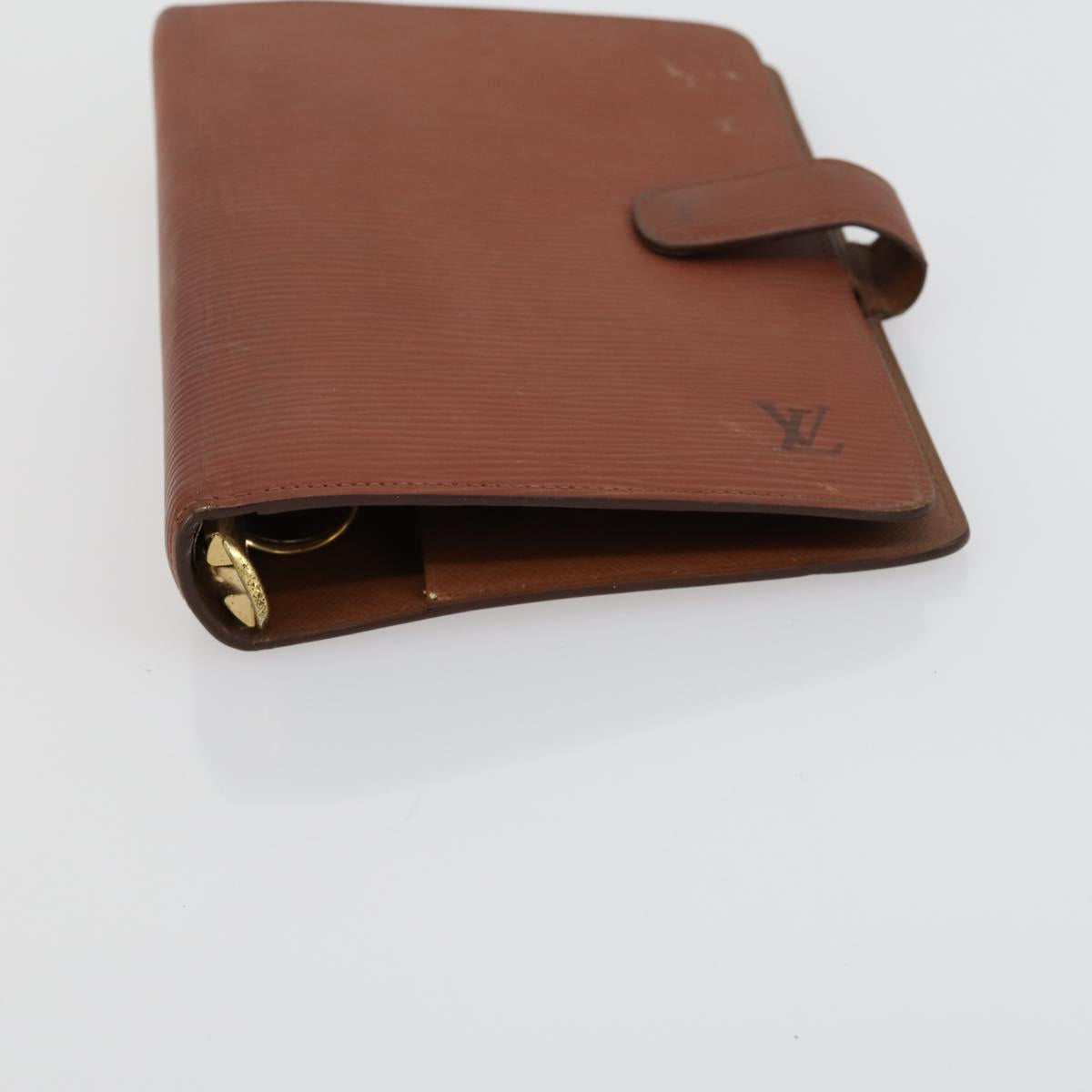 LOUIS VUITTON Epi Agenda MM Day Planner Cover 2 Set Red Brown LV Auth ti3496