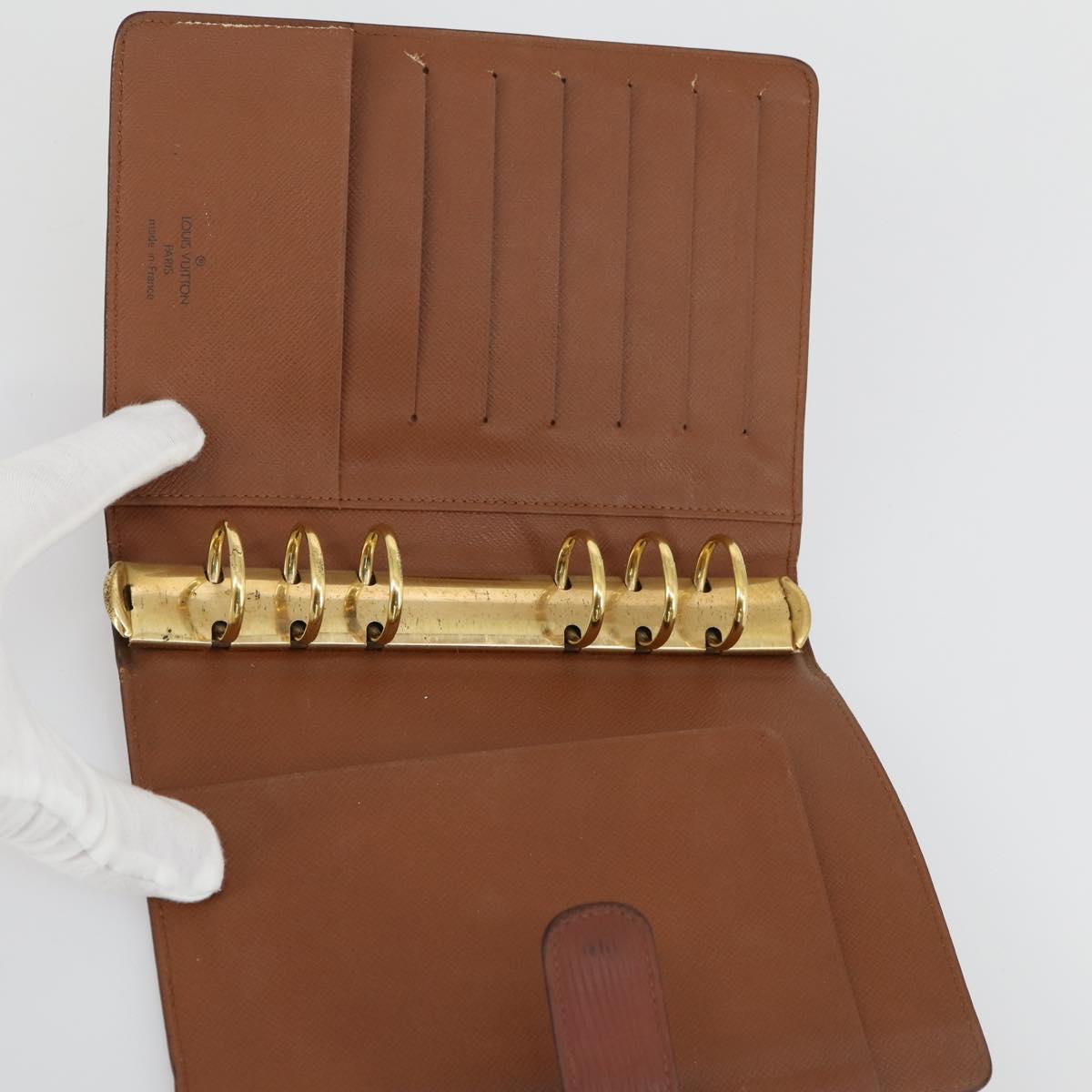LOUIS VUITTON Epi Agenda MM Day Planner Cover 2 Set Red Brown LV Auth ti3496