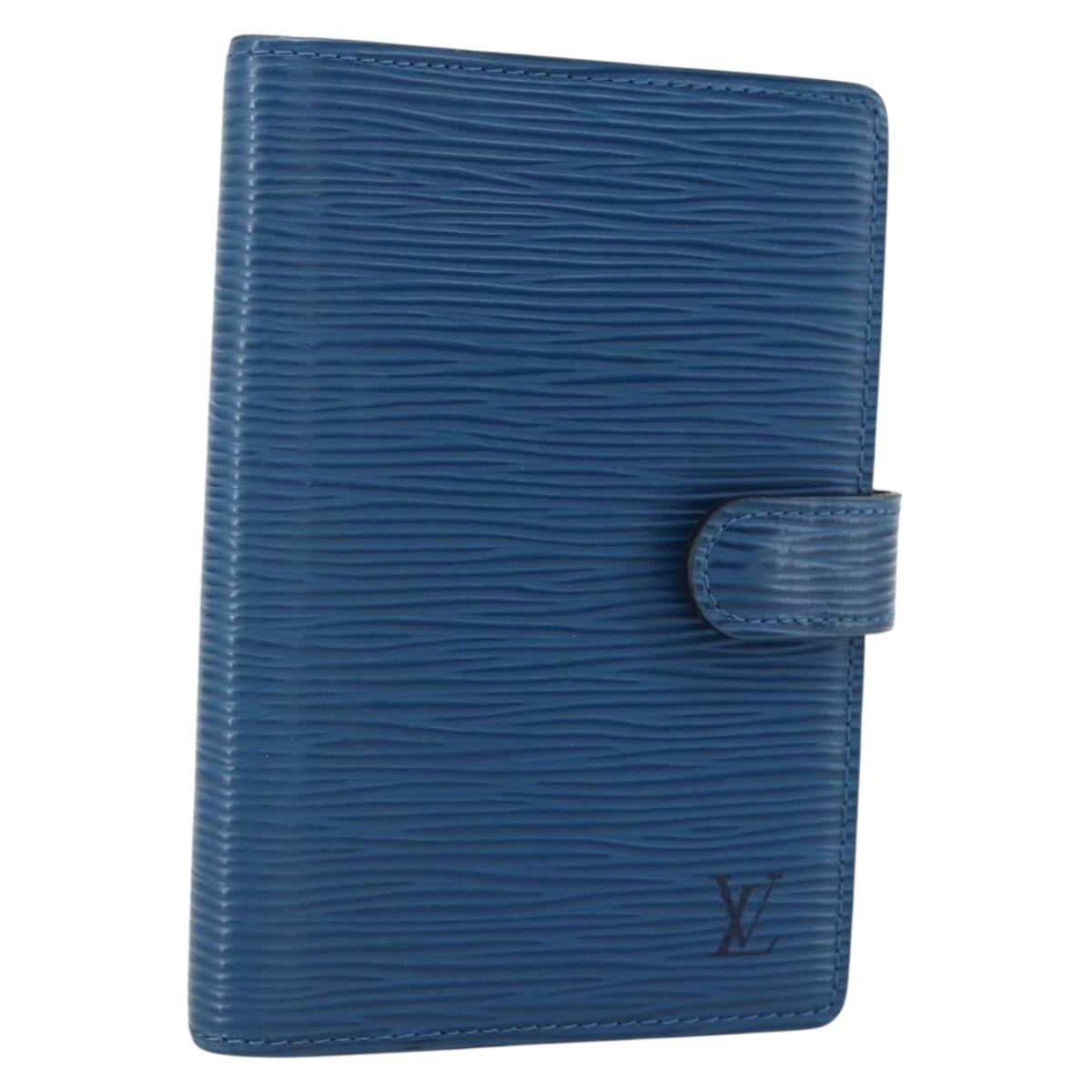LOUIS VUITTON Epi Agenda PM Day Planner Cover Blue R20055 LV Auth ti3497