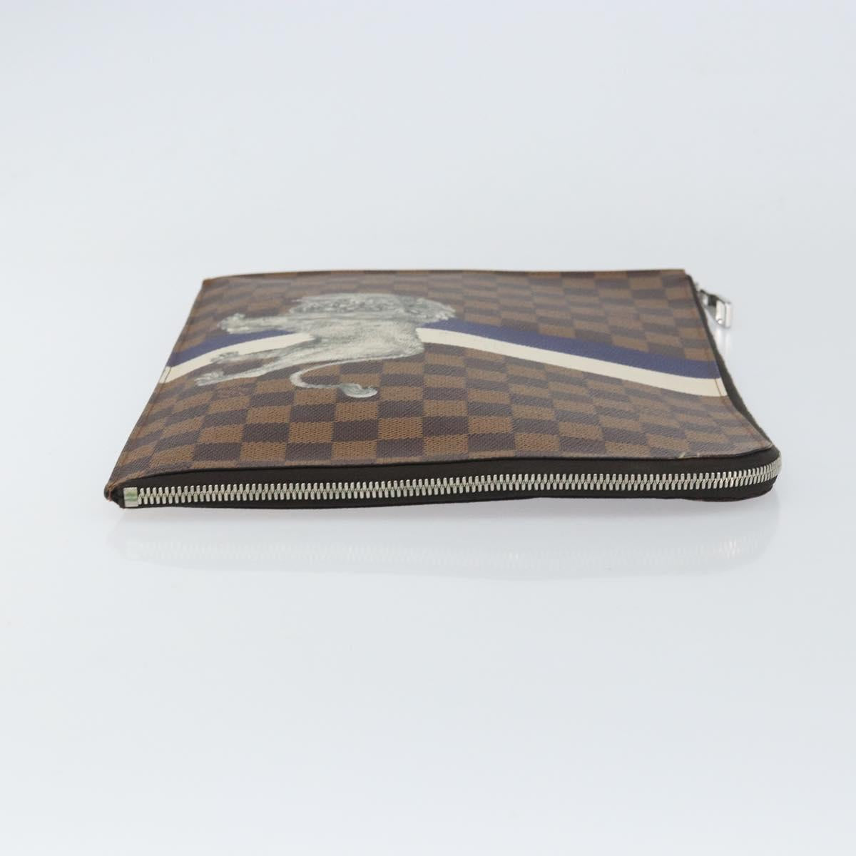 LOUIS VUITTON Damier Savannah Pochette Jules GM Clutch Bag N63345 LV Auth ti3498