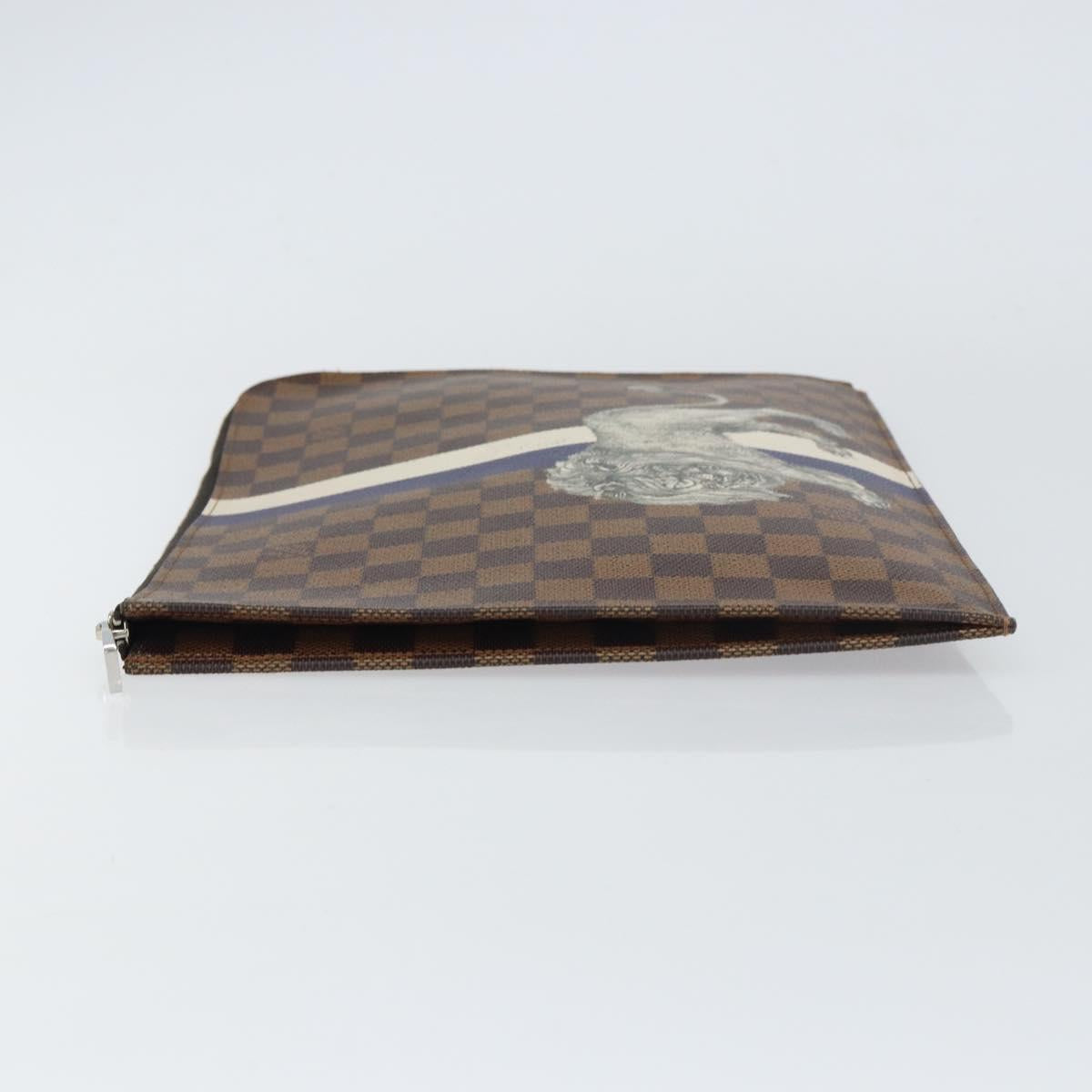 LOUIS VUITTON Damier Savannah Pochette Jules GM Clutch Bag N63345 LV Auth ti3498