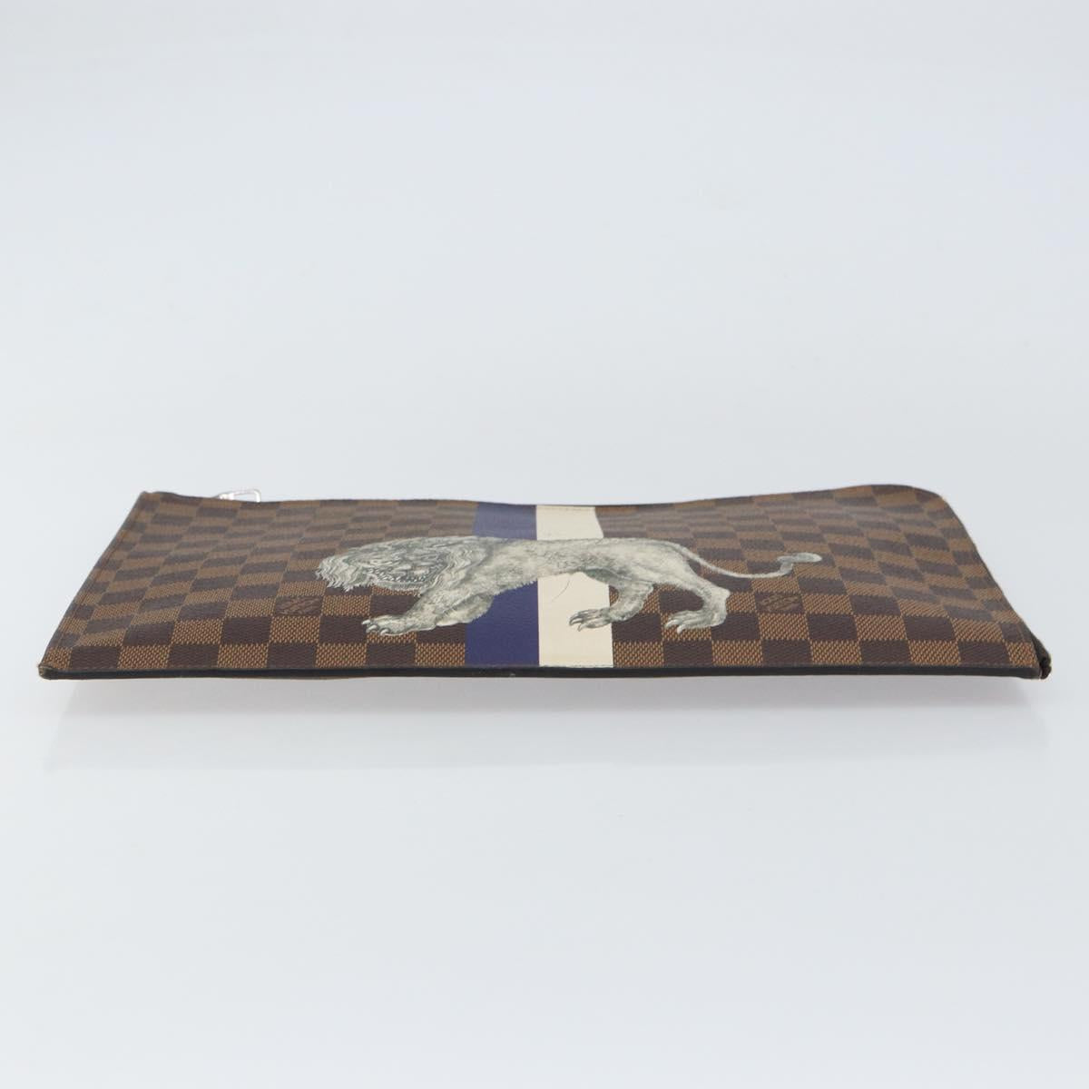 LOUIS VUITTON Damier Savannah Pochette Jules GM Clutch Bag N63345 LV Auth ti3498