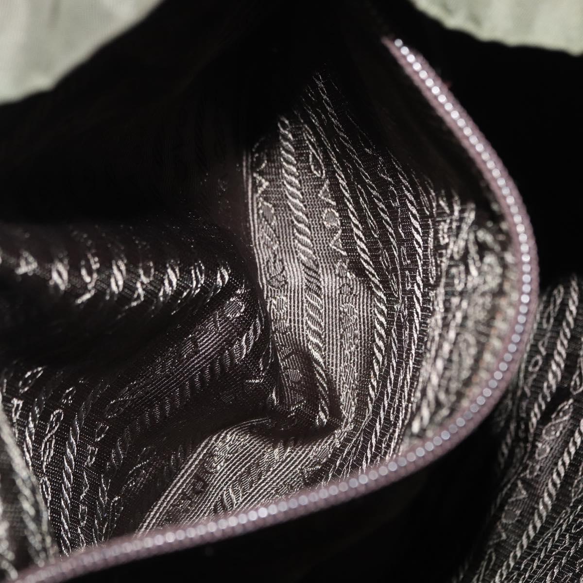 PRADA Backpack Nylon Khaki Silver Auth ti3500