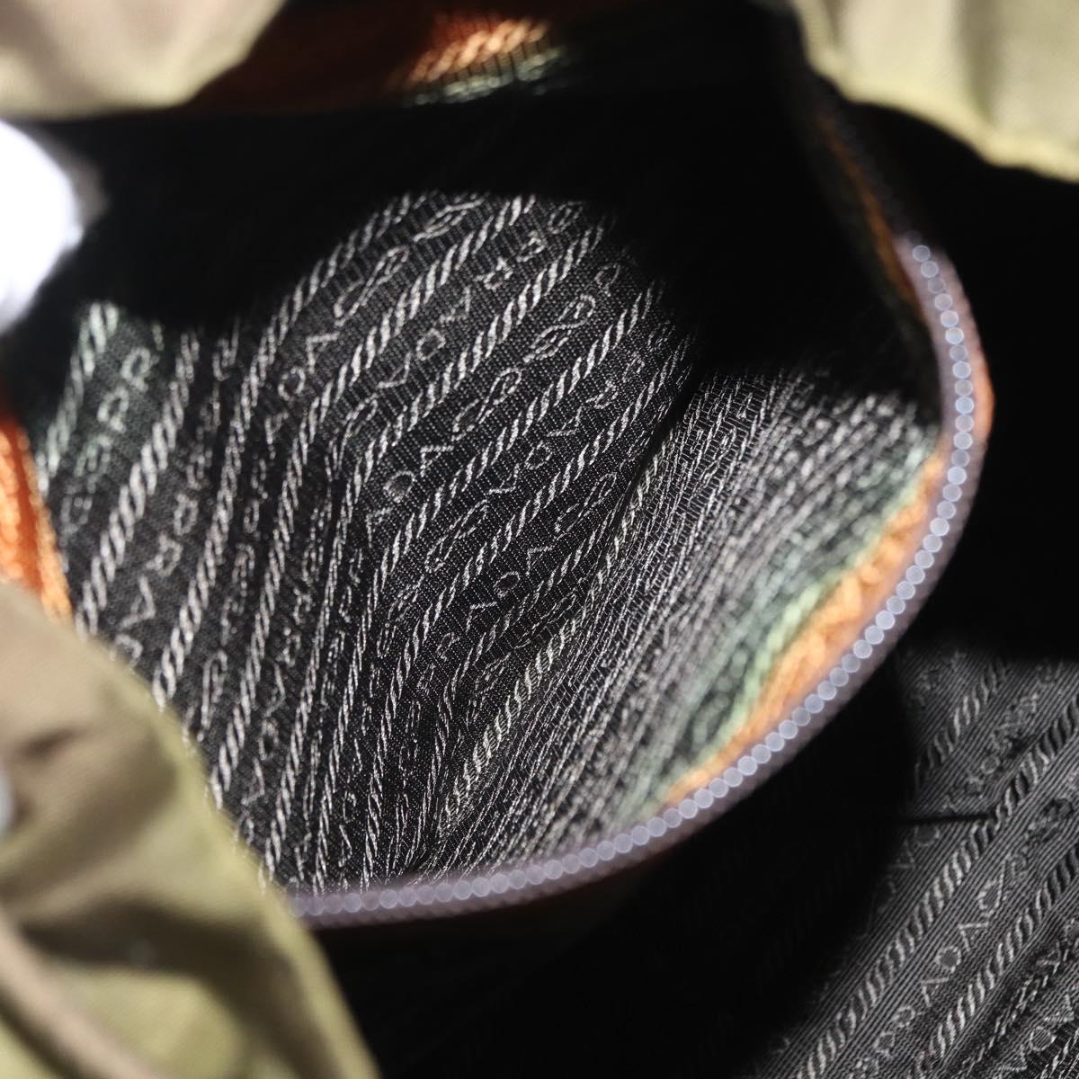 PRADA Backpack Nylon Khaki Silver Auth ti3504