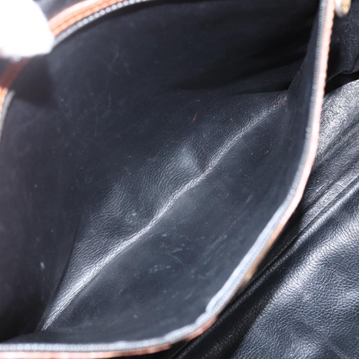 FENDI Zucca Canvas Tote Bag PVC Black Brown Auth ti3505