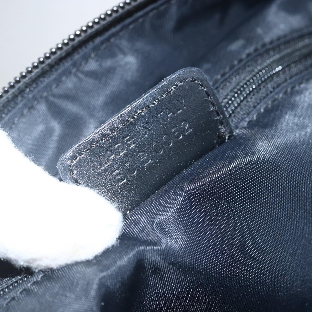 Christian Dior Trotter Canvas Shoulder Bag Black Silver Auth ti3506