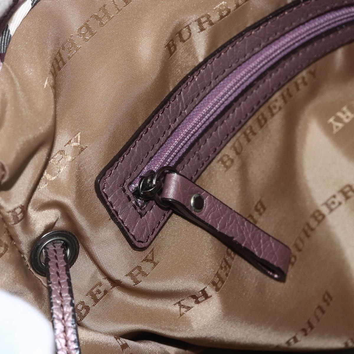 BURBERRY Shoulder Bag Nylon Pink Silver Auth ti3509