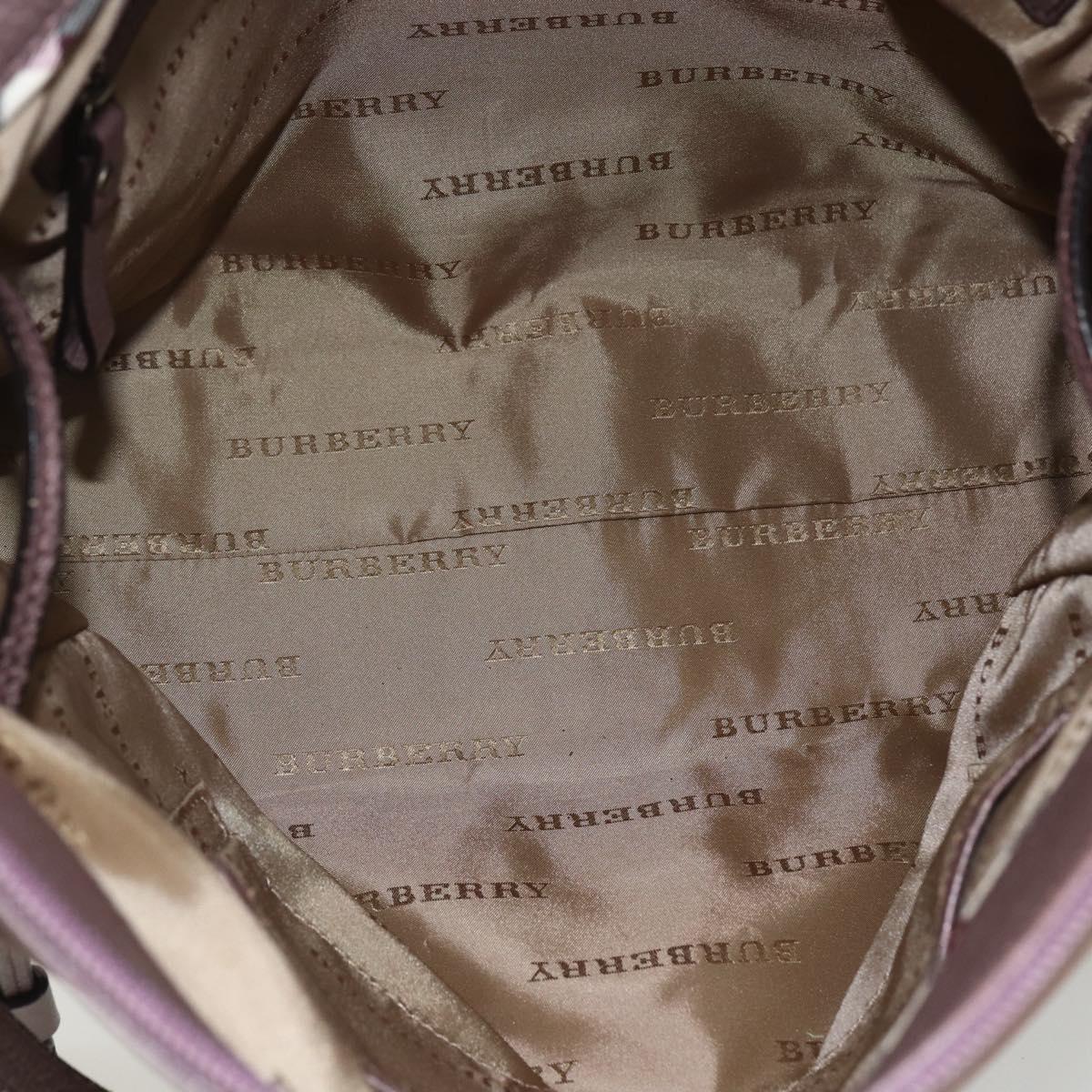 BURBERRY Shoulder Bag Nylon Pink Silver Auth ti3509