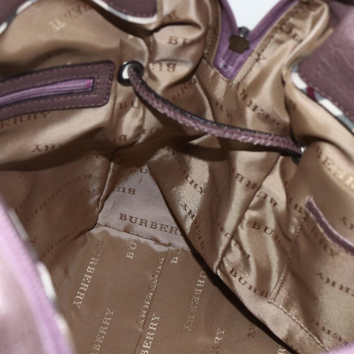 BURBERRY Shoulder Bag Nylon Pink Silver Auth ti3509