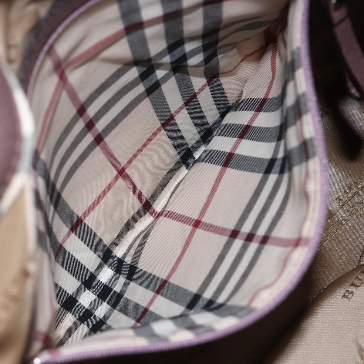 BURBERRY Shoulder Bag Nylon Pink Silver Auth ti3509