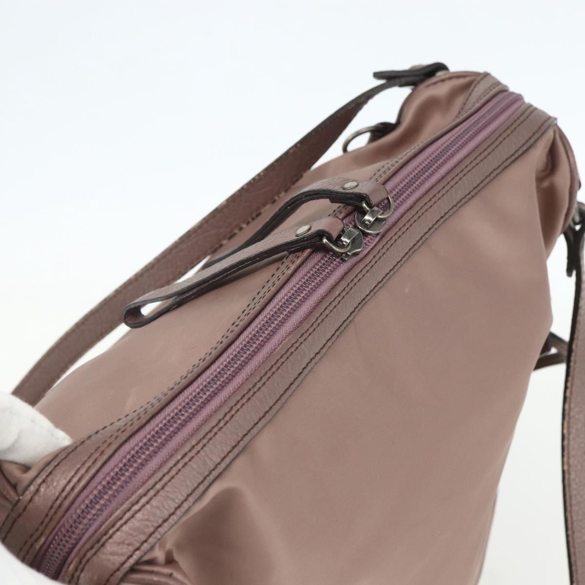 BURBERRY Shoulder Bag Nylon Pink Silver Auth ti3509