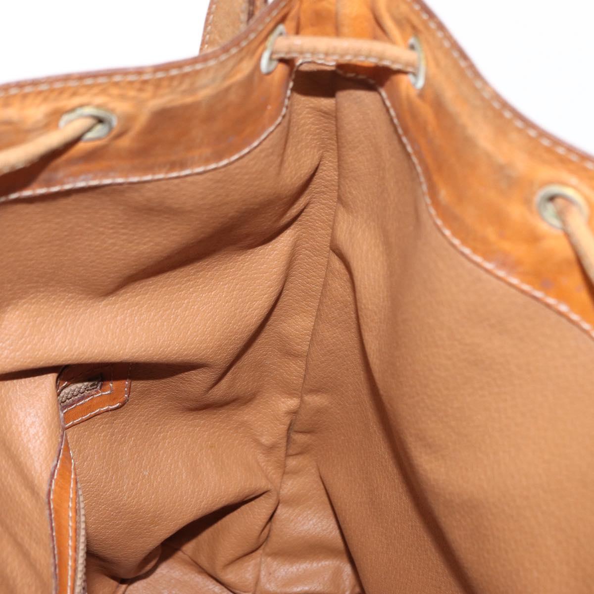 CELINE Macadam Canvas Shoulder Bag PVC Leather Brown Gold Auth ti3510