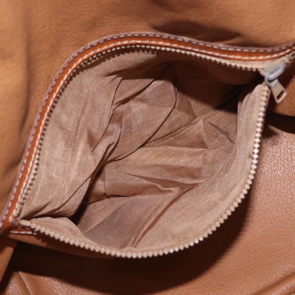 CELINE Macadam Canvas Shoulder Bag PVC Leather Brown Gold Auth ti3510