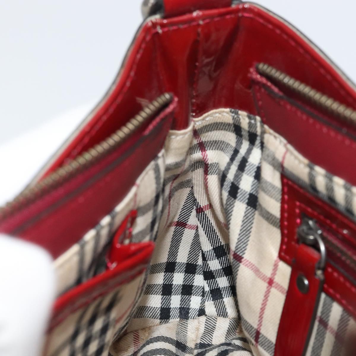 BURBERRY Shoulder Bag Patent leather Red Auth ti3511