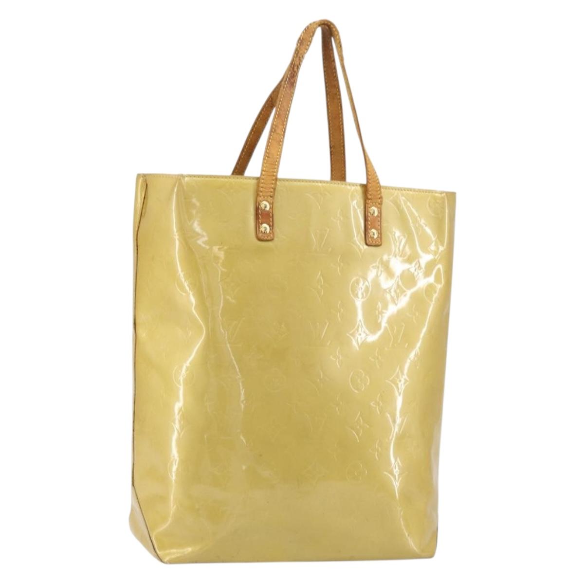 LOUIS VUITTON Monogram Vernis Reade MM Hand Bag Beige M91141 LV Auth ti3516