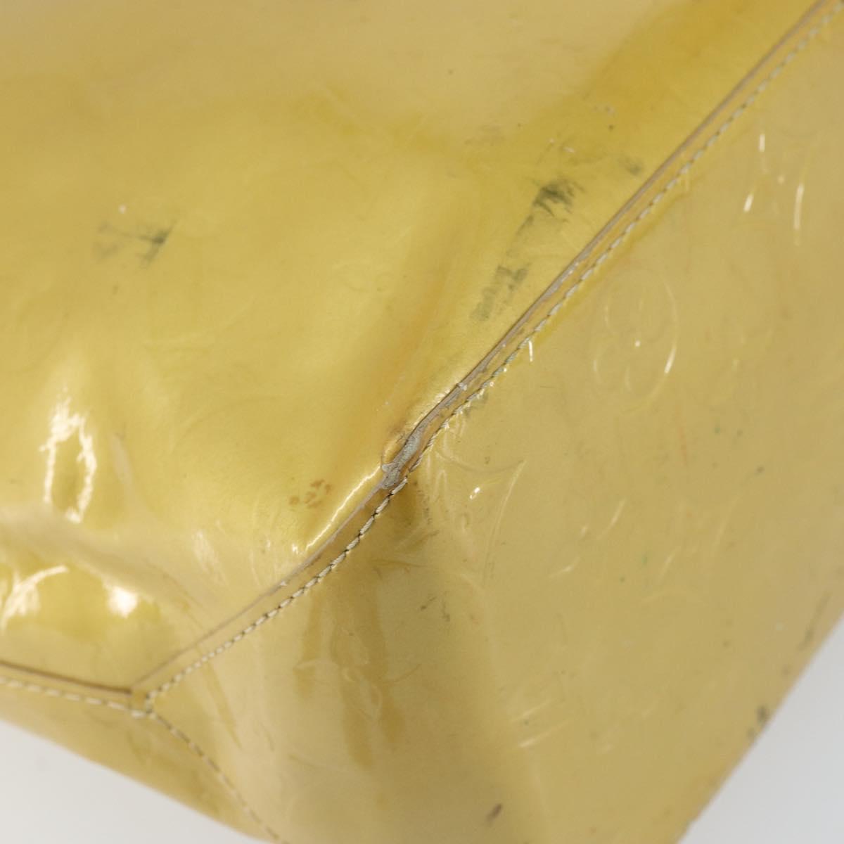 LOUIS VUITTON Monogram Vernis Reade MM Hand Bag Beige M91141 LV Auth ti3516