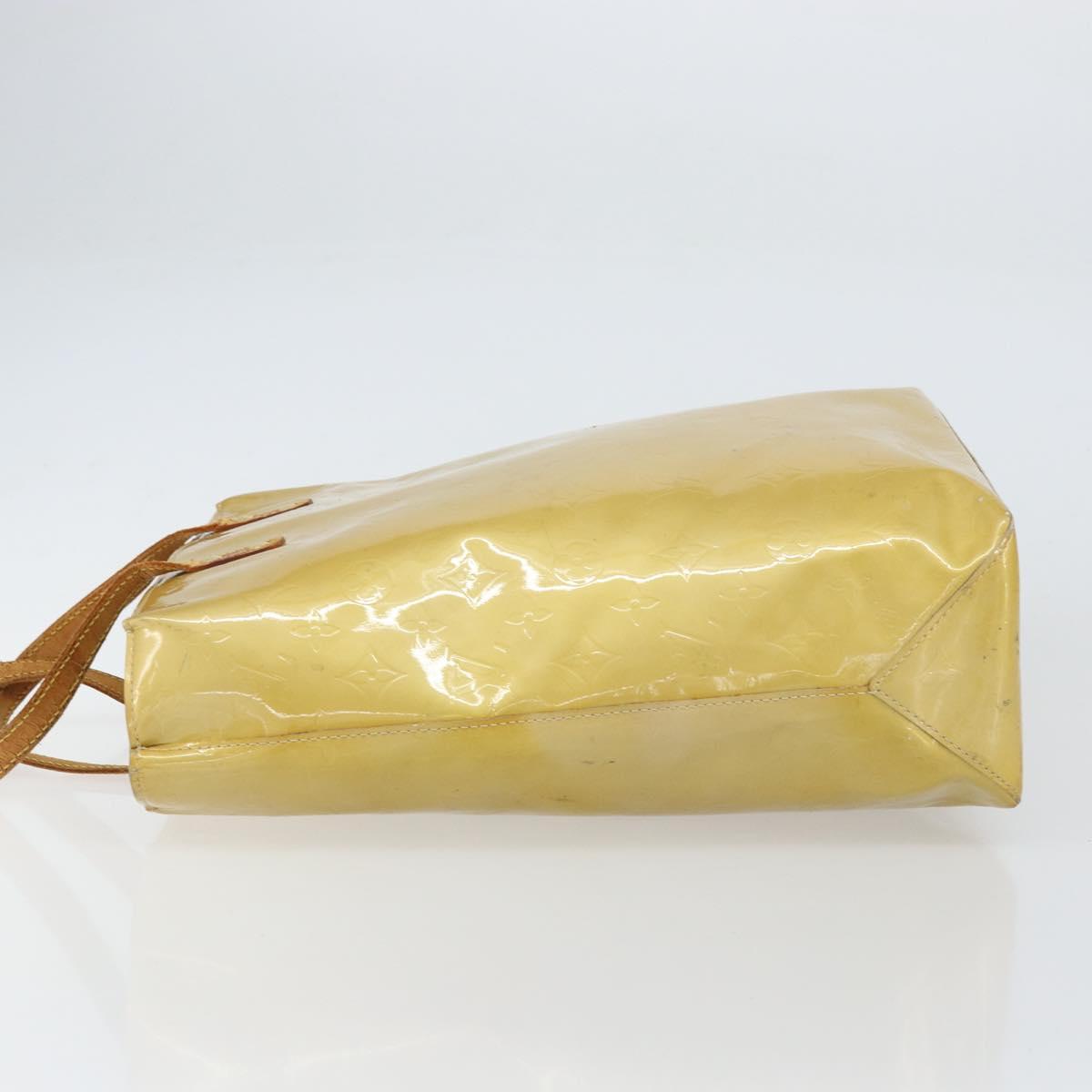 LOUIS VUITTON Monogram Vernis Reade MM Hand Bag Beige M91141 LV Auth ti3516