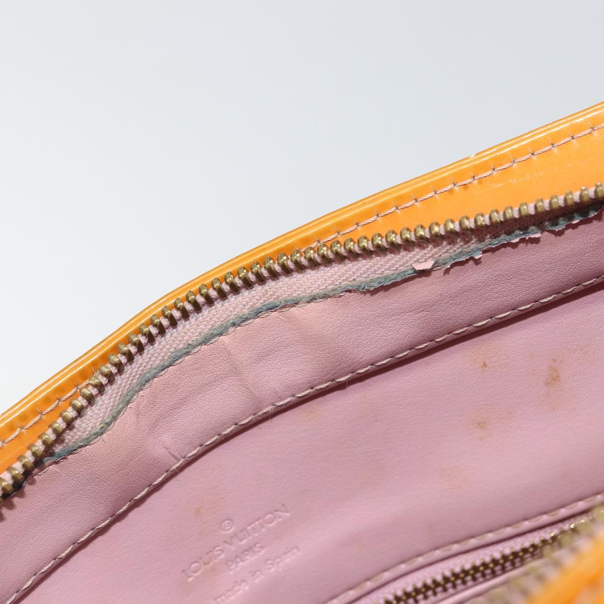 LOUIS VUITTON Monogram Vernis Houston Hand Bag Rose M91054 LV Auth ti3517