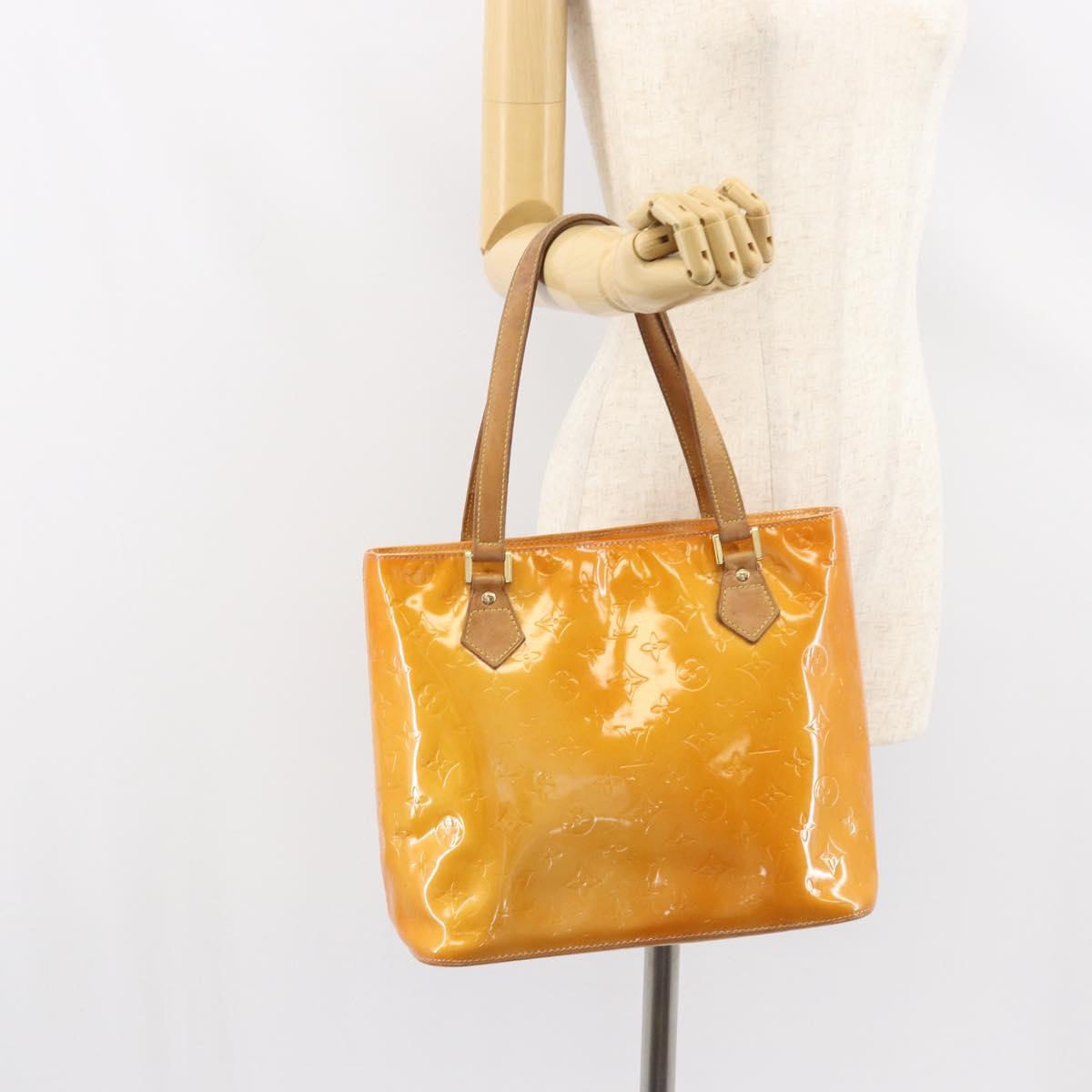 LOUIS VUITTON Monogram Vernis Houston Hand Bag Rose M91054 LV Auth ti3517