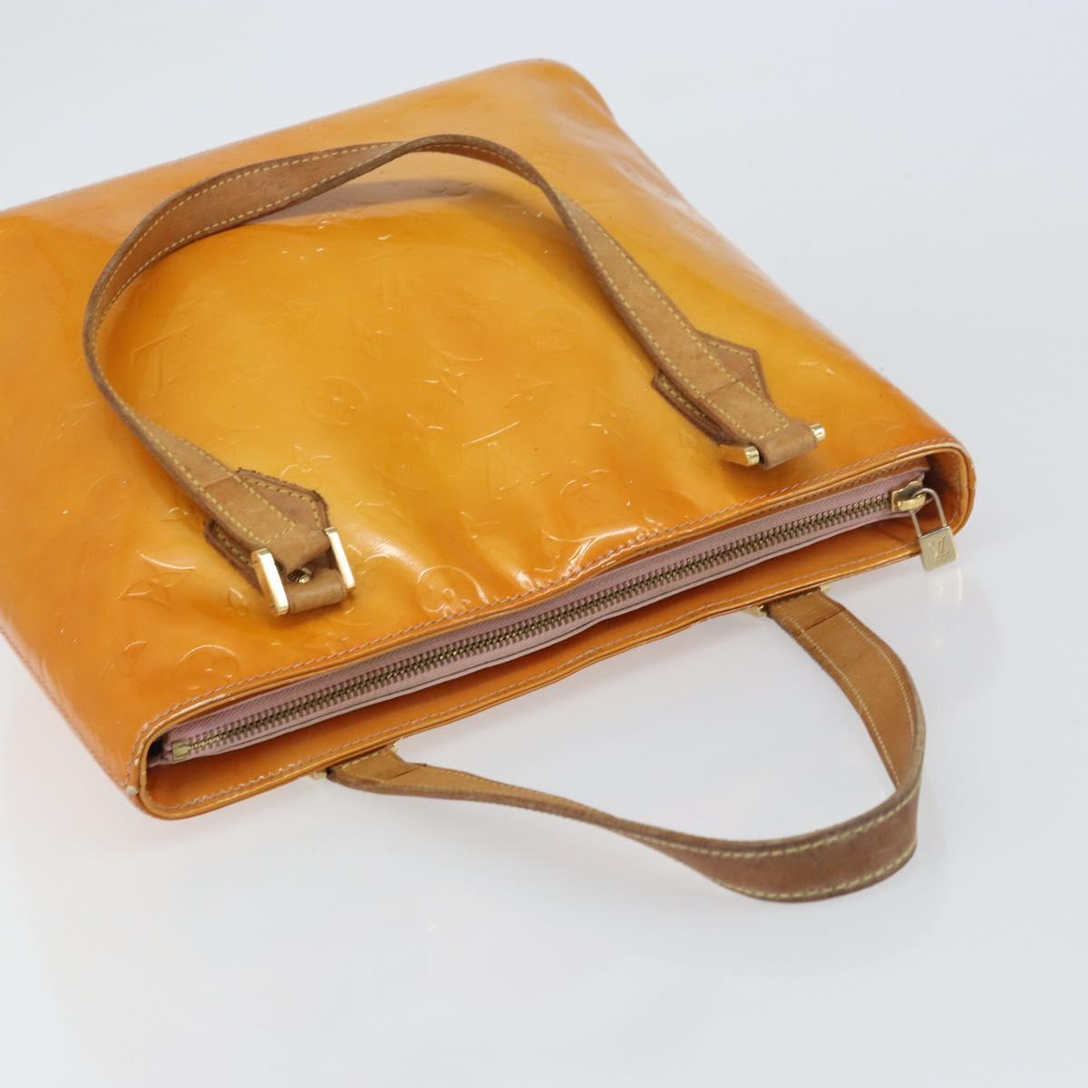 LOUIS VUITTON Monogram Vernis Houston Hand Bag Rose M91054 LV Auth ti3517