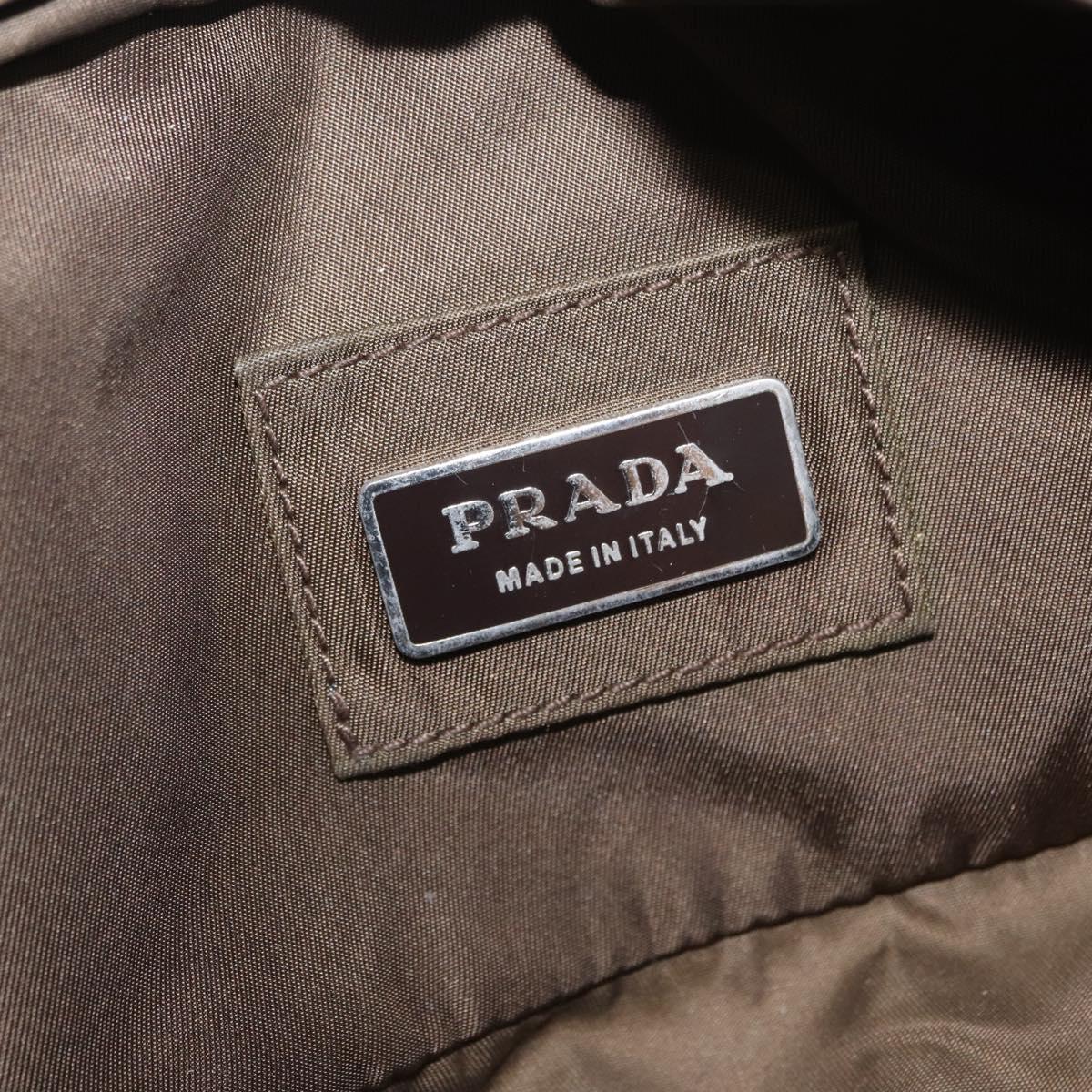 PRADA Waist bag Nylon Khaki Silver Auth ti3529