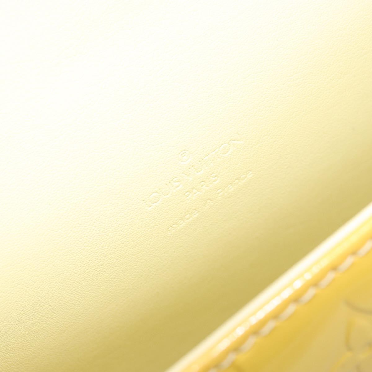 LOUIS VUITTON Monogram Vernis Spring Street Bag Lime Yellow M91068 Auth ti3534