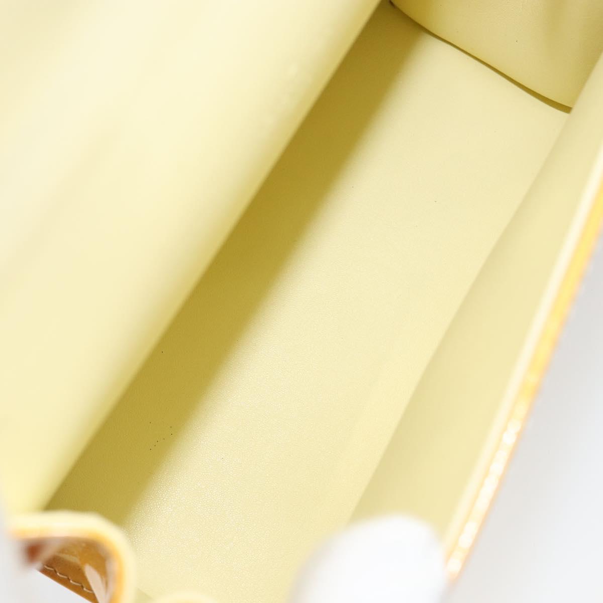 LOUIS VUITTON Monogram Vernis Spring Street Bag Lime Yellow M91068 Auth ti3534