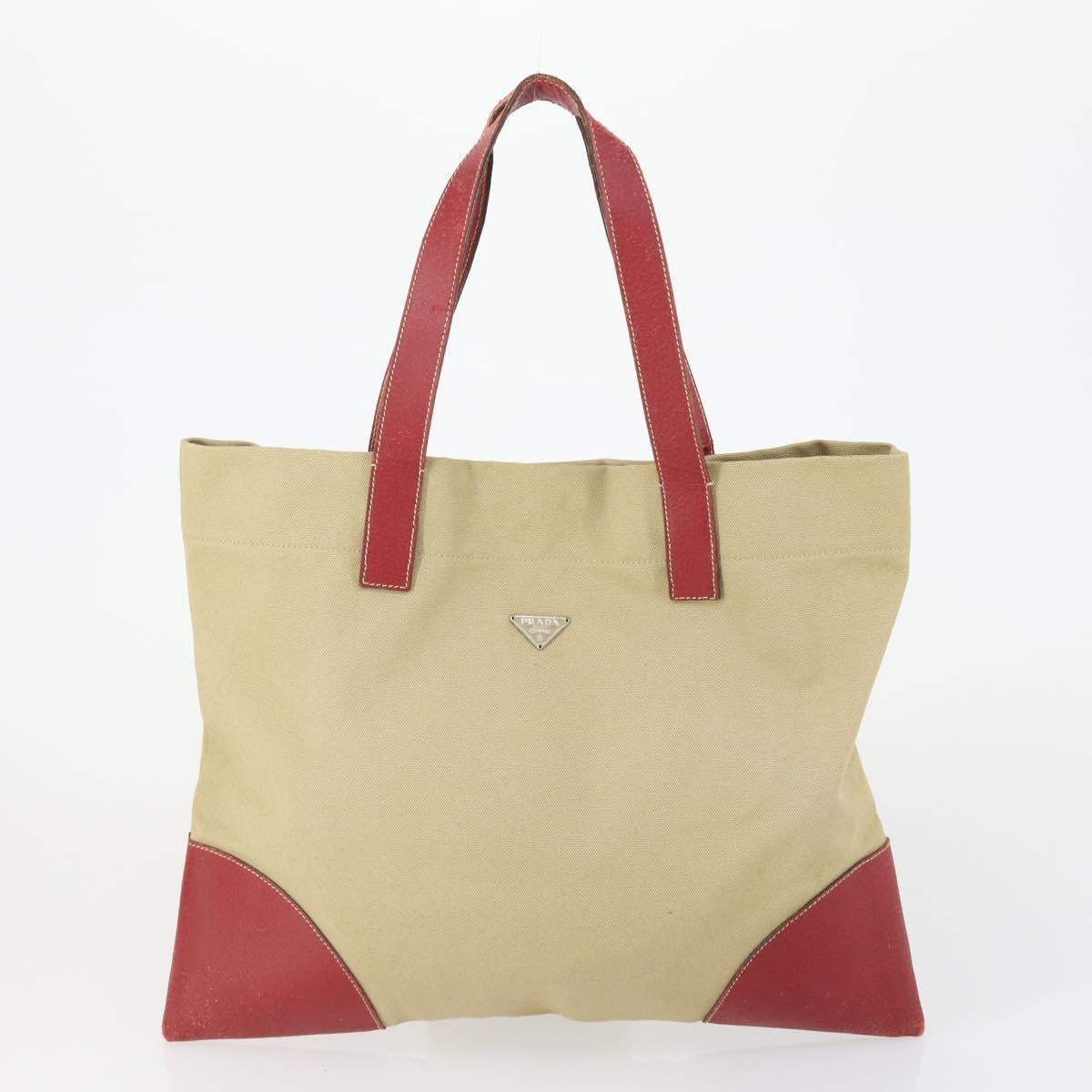PRADA Bag Nylon Leather Canvas 4 Set Orange Beige Khaki Brown Auth ti3540
