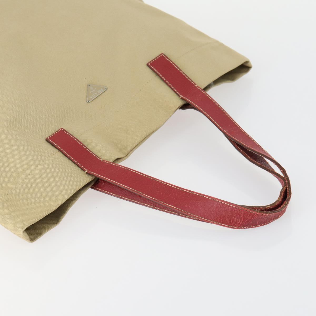 PRADA Bag Nylon Leather Canvas 4 Set Orange Beige Khaki Brown Auth ti3540