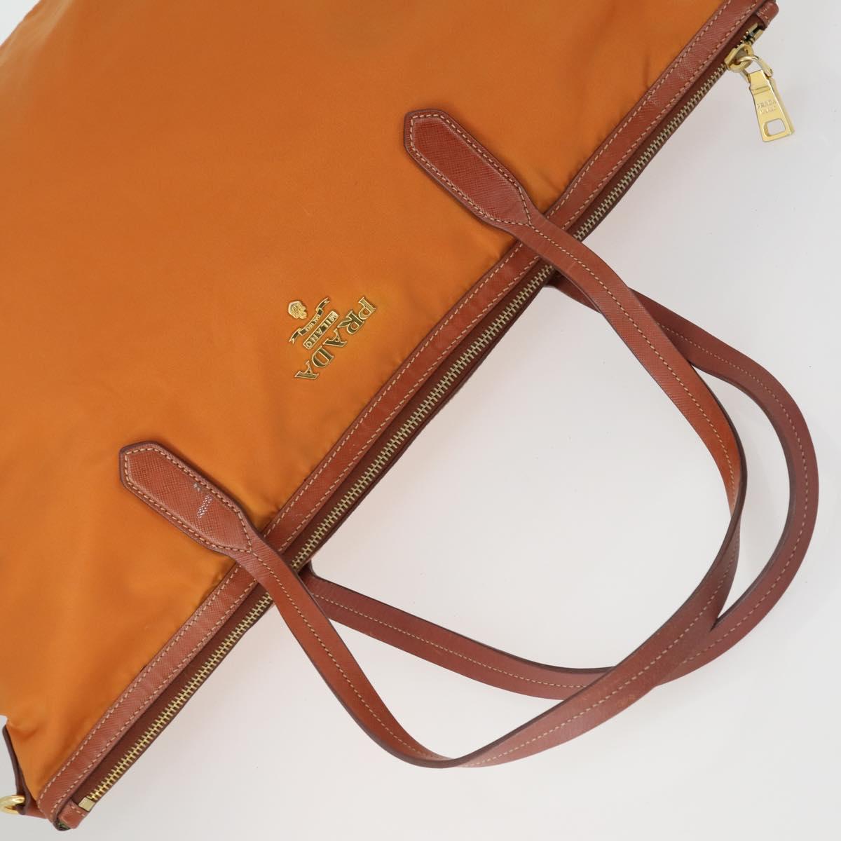 PRADA Bag Nylon Leather Canvas 4 Set Orange Beige Khaki Brown Auth ti3540