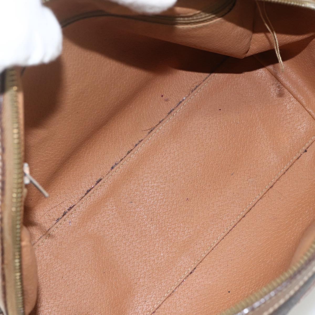 CELINE Macadam Canvas Hand Bag PVC Leather Brown Gold Auth ti3545