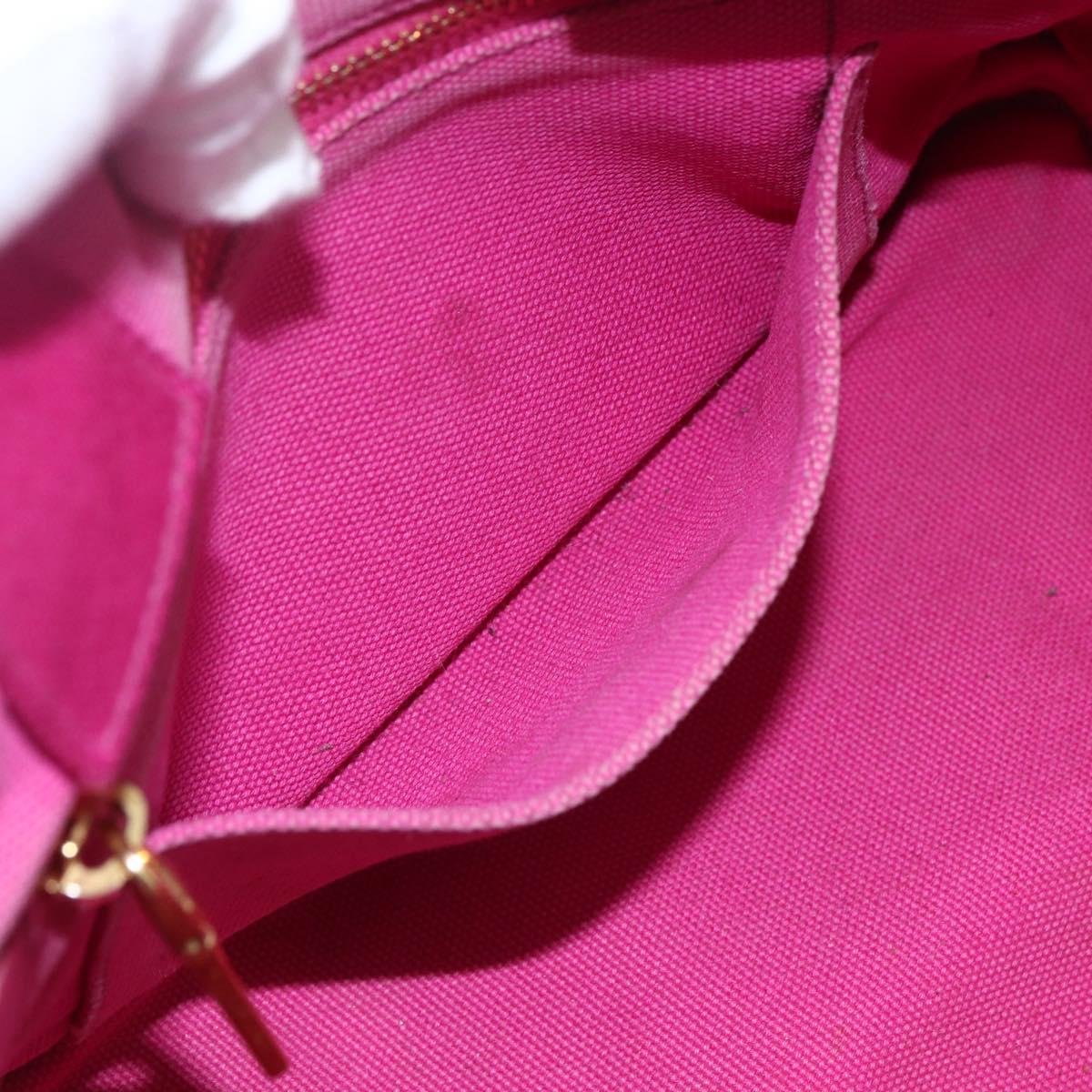 PRADA Canapa PM Hand Bag Canvas 2way Pink Gold Auth ti3547