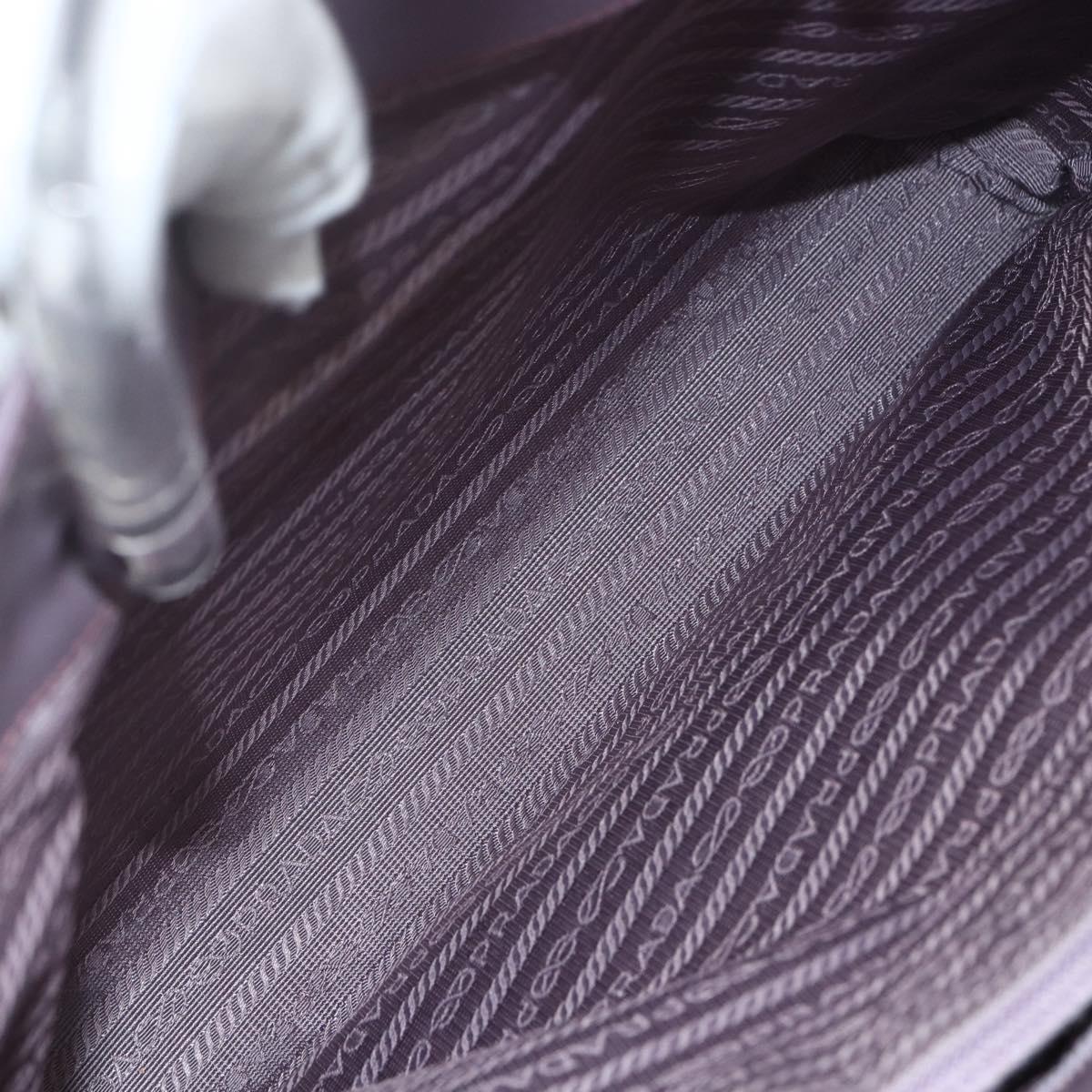 PRADA Hand Bag Patent leather Purple Silver Auth ti3551