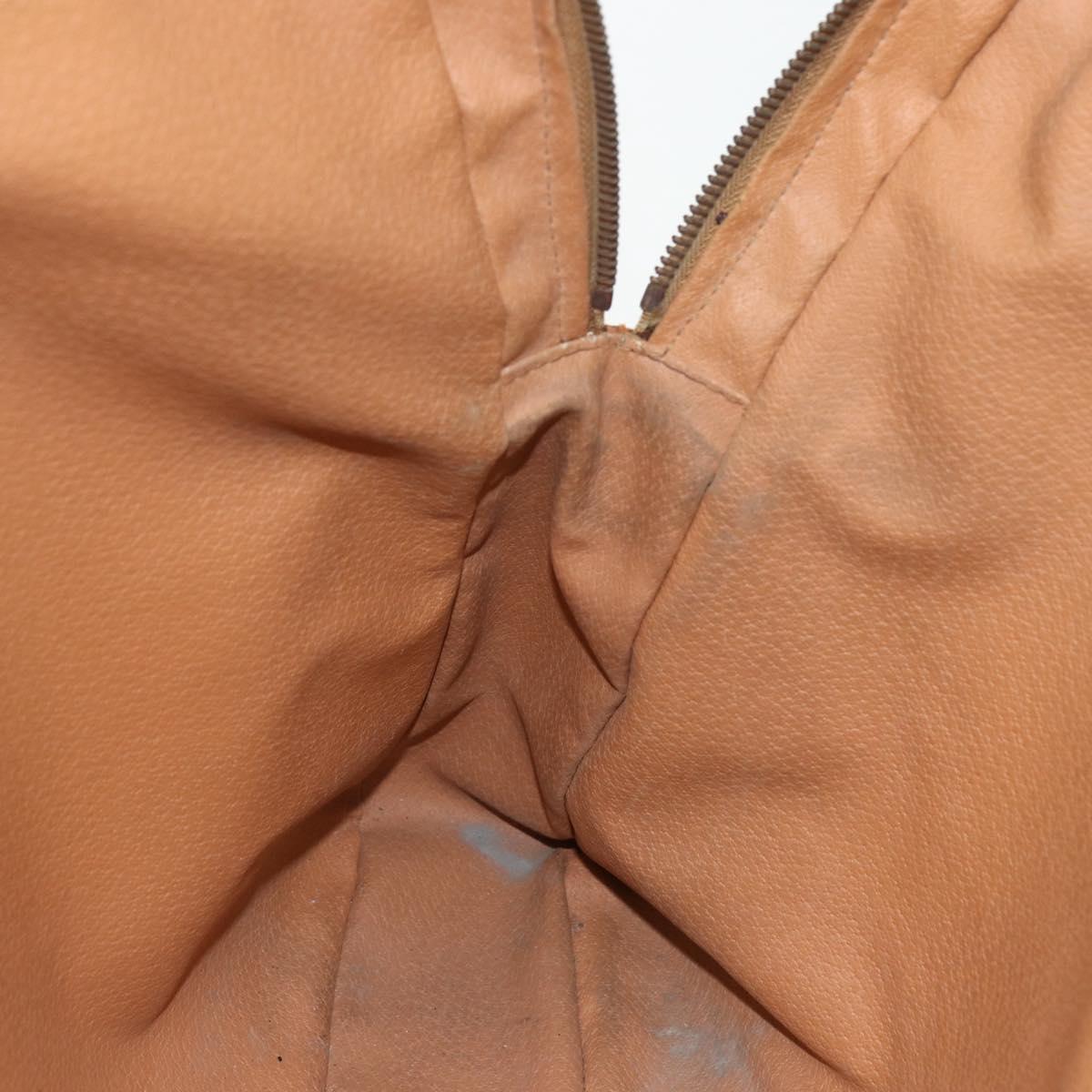 CELINE Macadam Canvas Business Bag PVC Brown Gold Auth ti3555