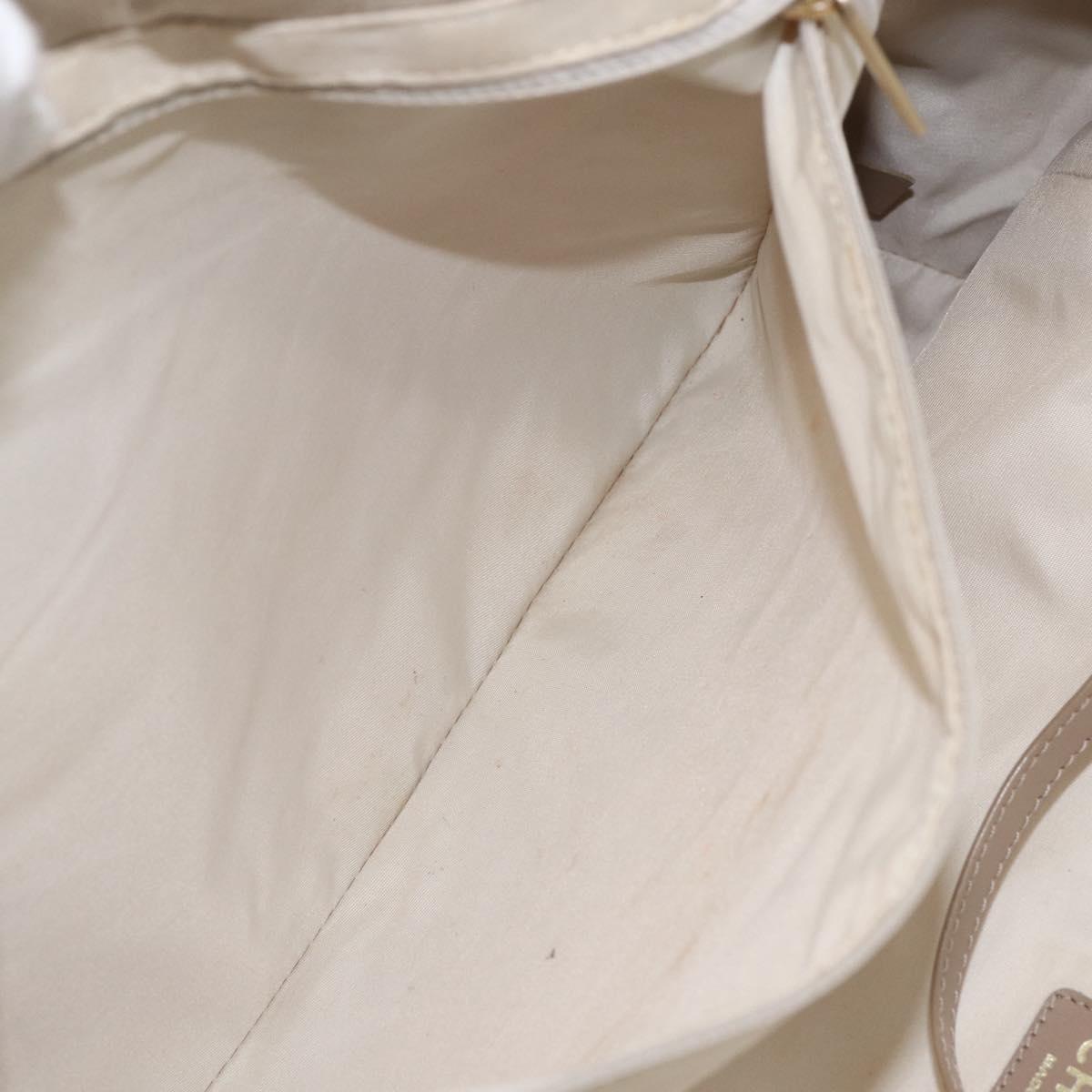 CHANEL New travel line Tote Bag Nylon Beige Gold CC Auth ti3559