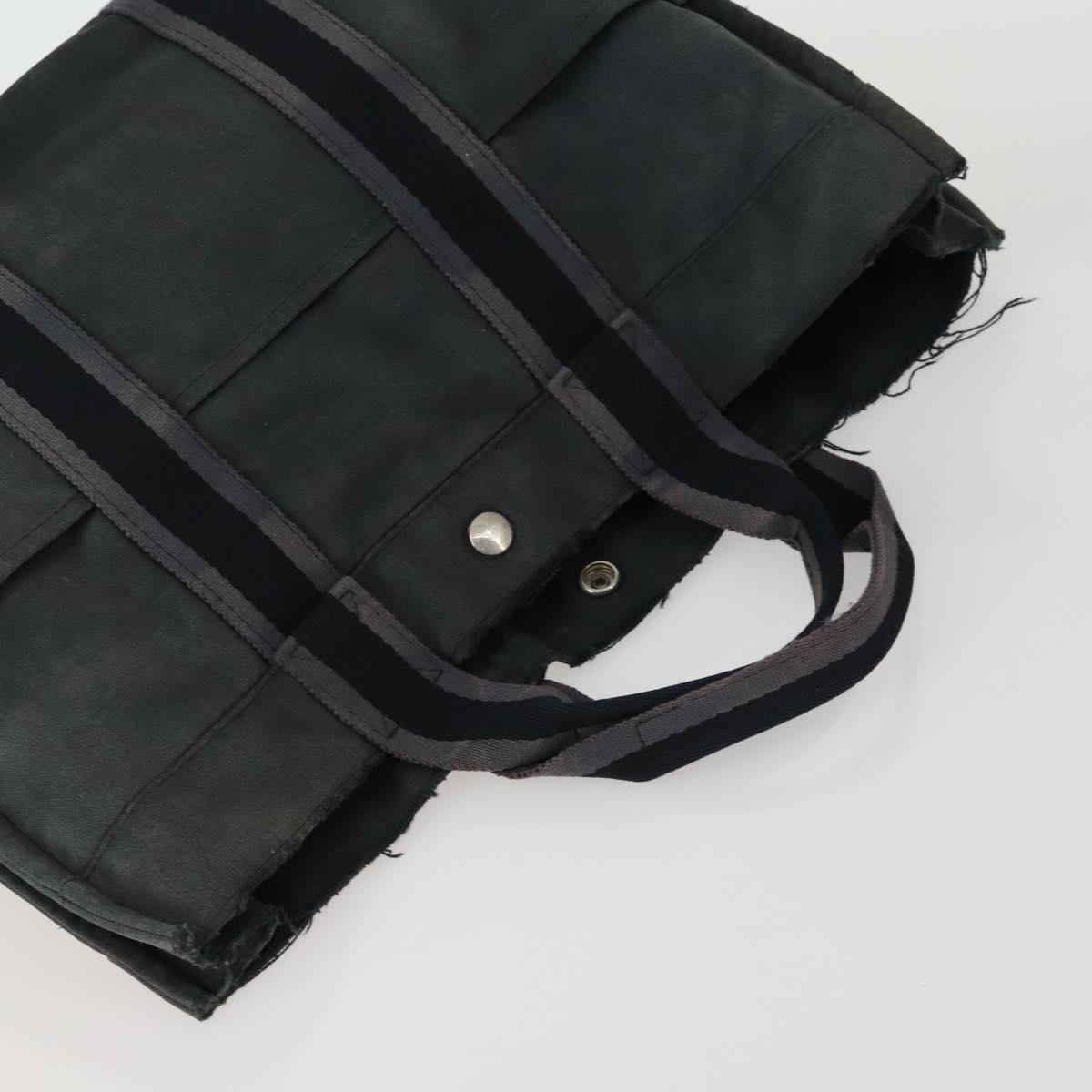 HERMES Fourre Tout Hand Bag Canvas 5 Set Black Navy Gray Red Brown Auth ti3567