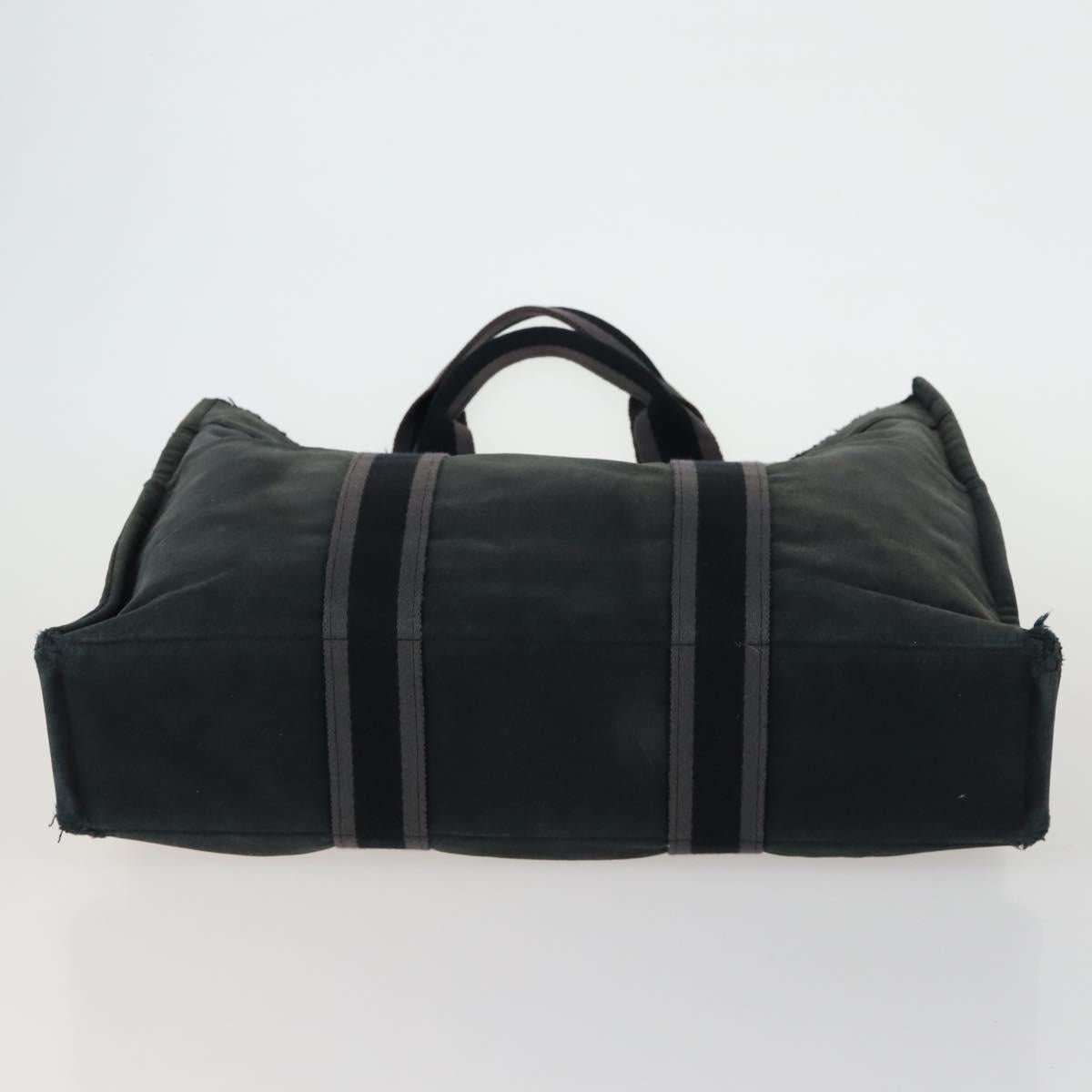 HERMES Fourre Tout Hand Bag Canvas 5 Set Black Navy Gray Red Brown Auth ti3567